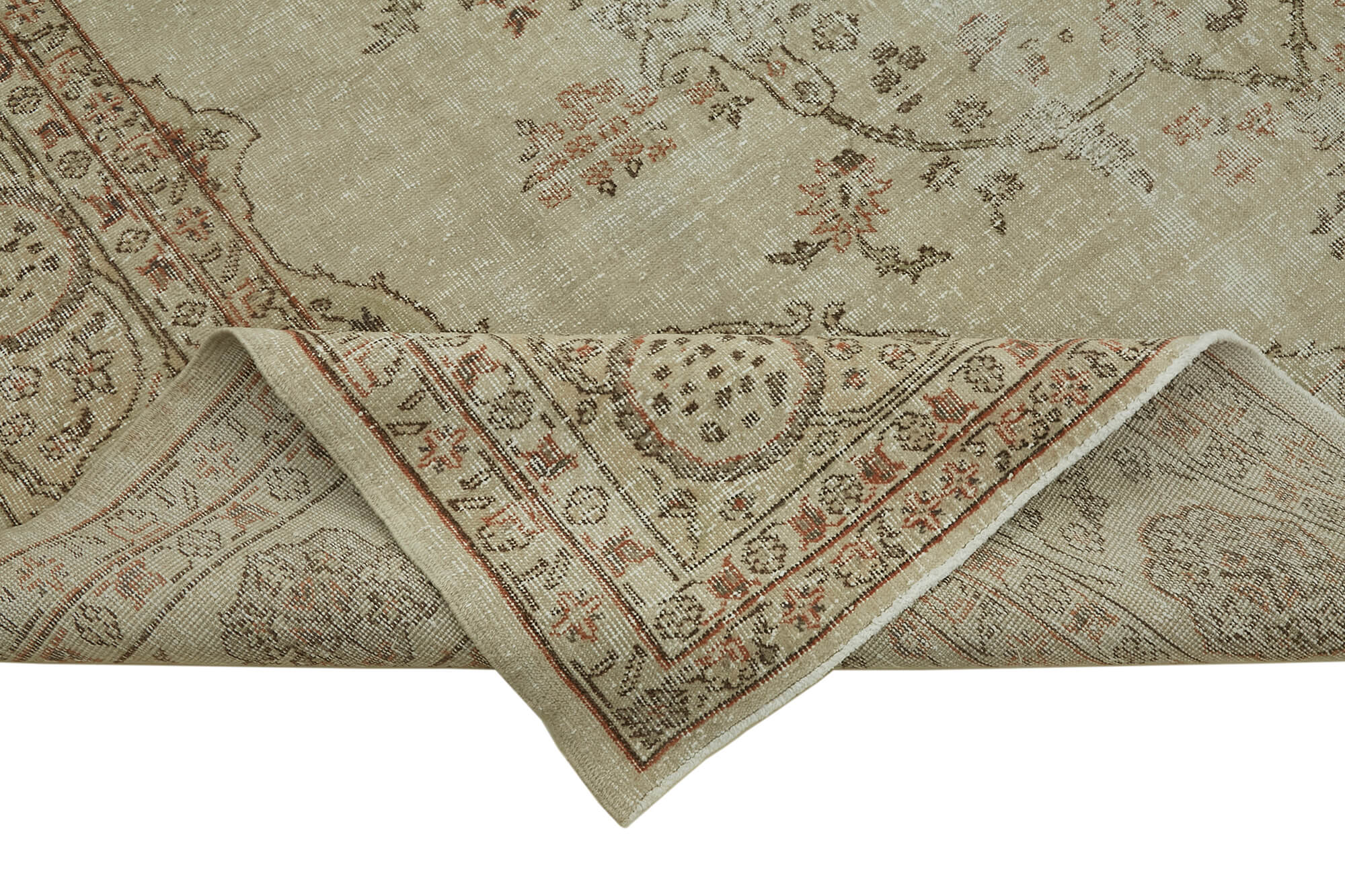 9 x 12 Beige Vintage Large Area Rug - 6522