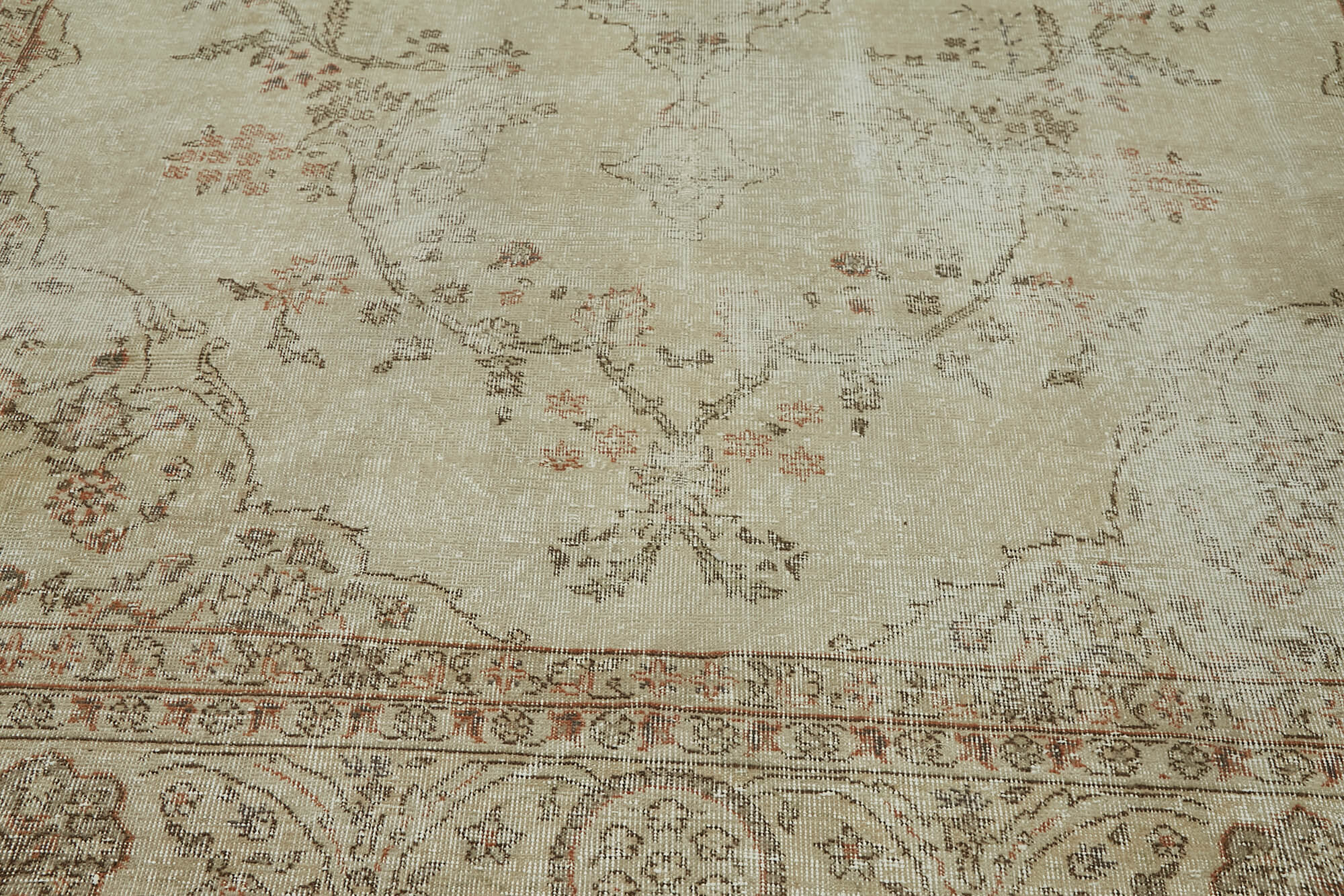 9 x 12 Beige Vintage Large Area Rug - 6522