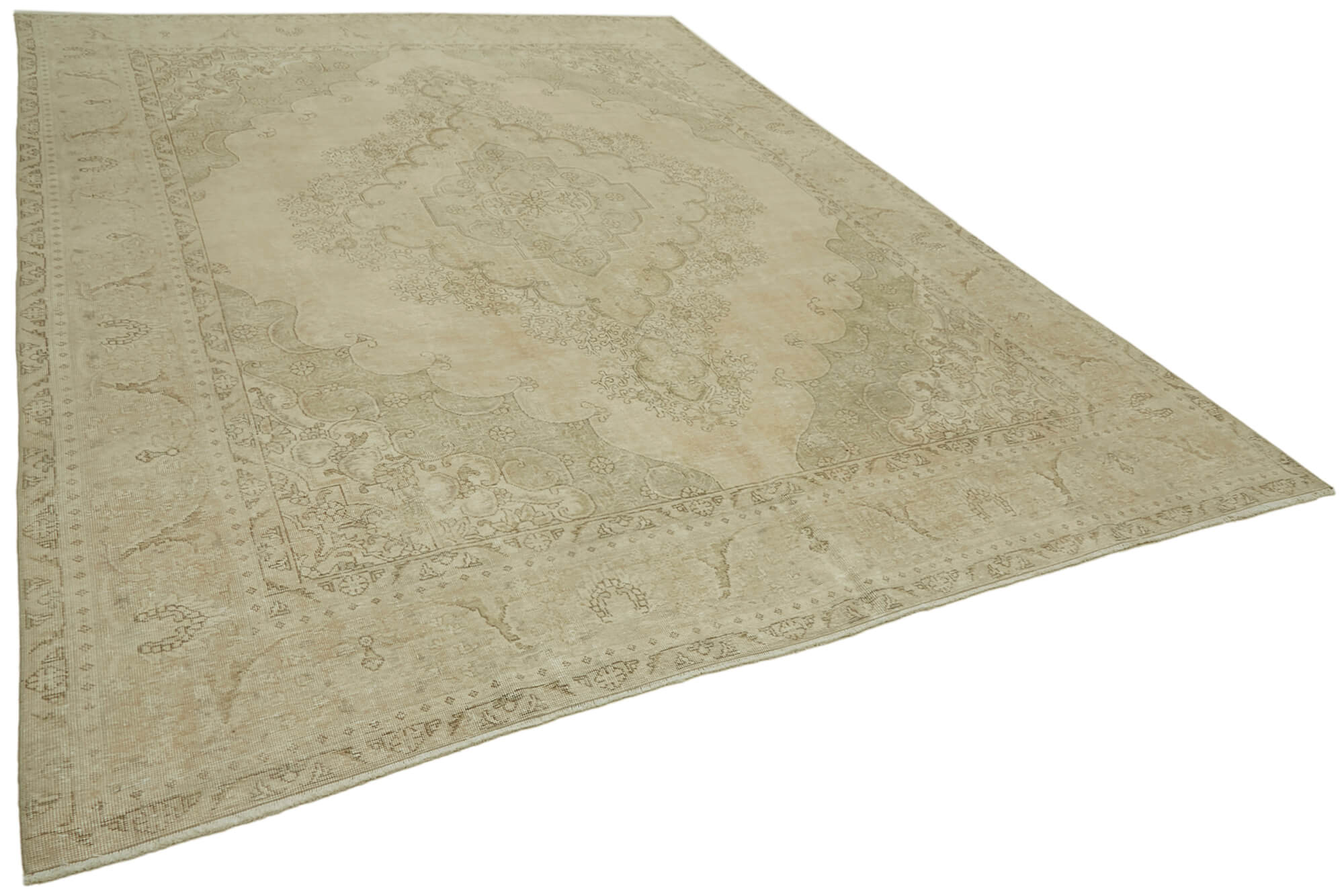 10 x 12 Beige Vintage Large Area Rug - 6523