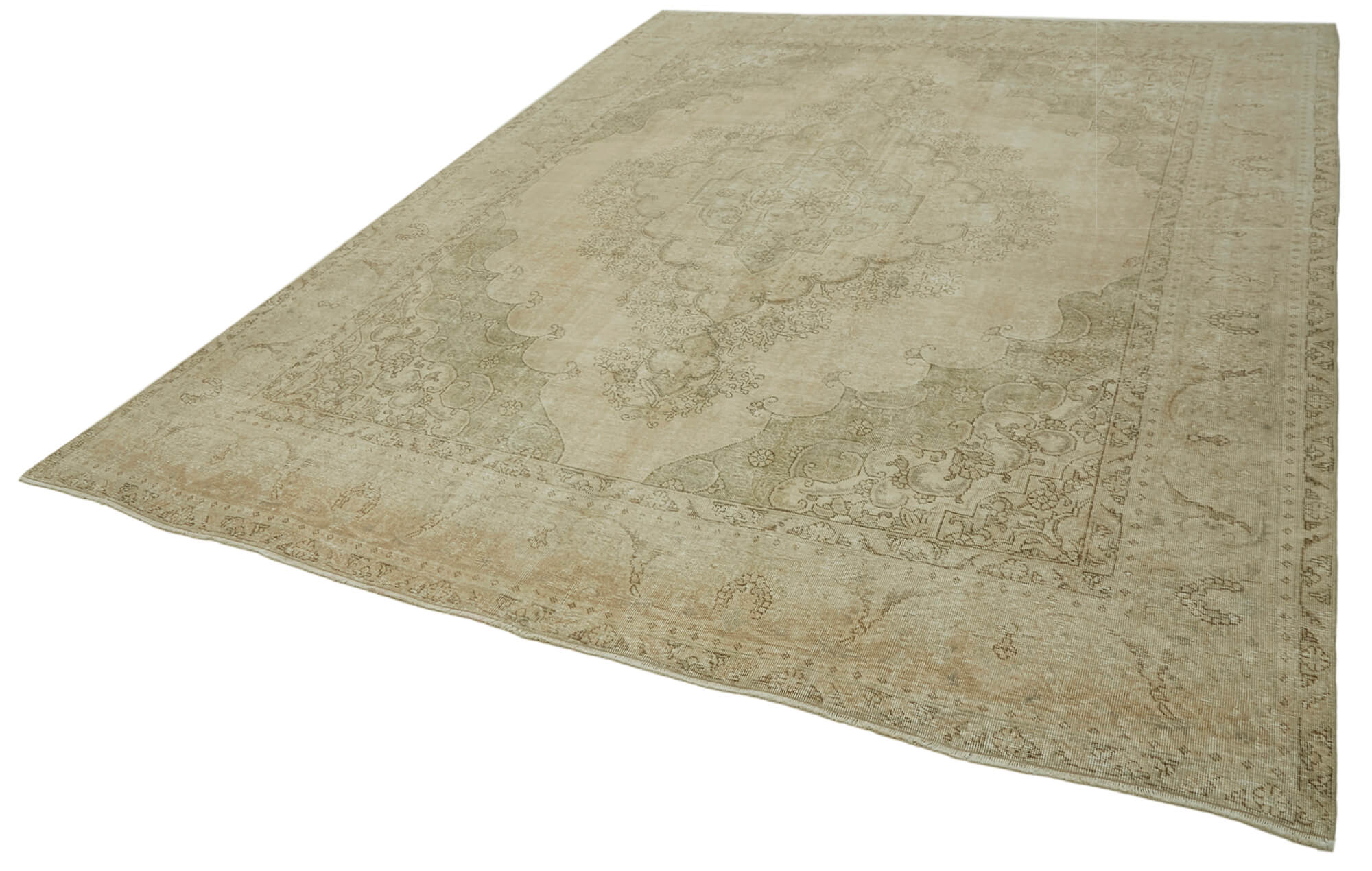 10 x 12 Beige Vintage Large Area Rug - 6523