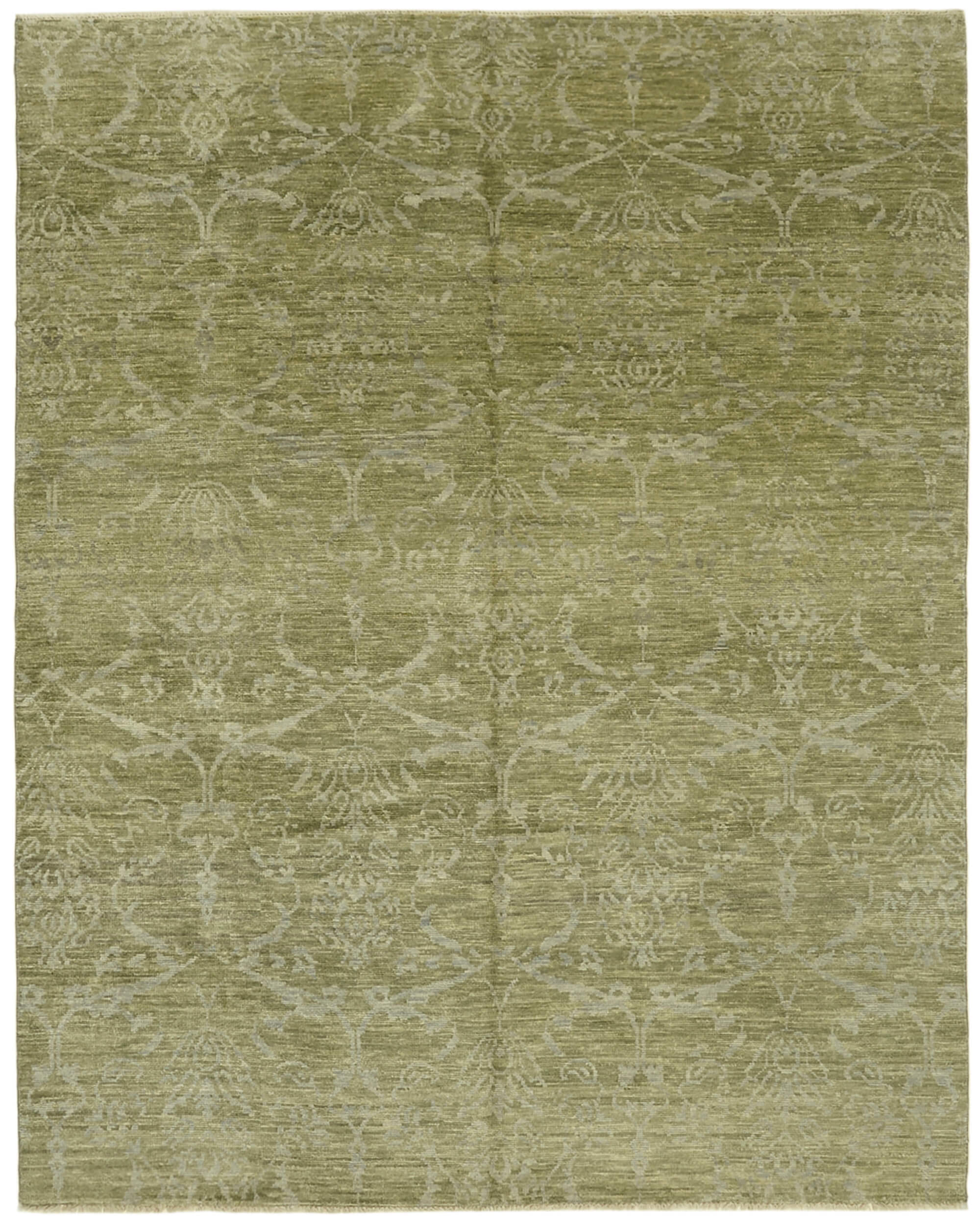 8 x 10 Green Oushak Rug - 6871