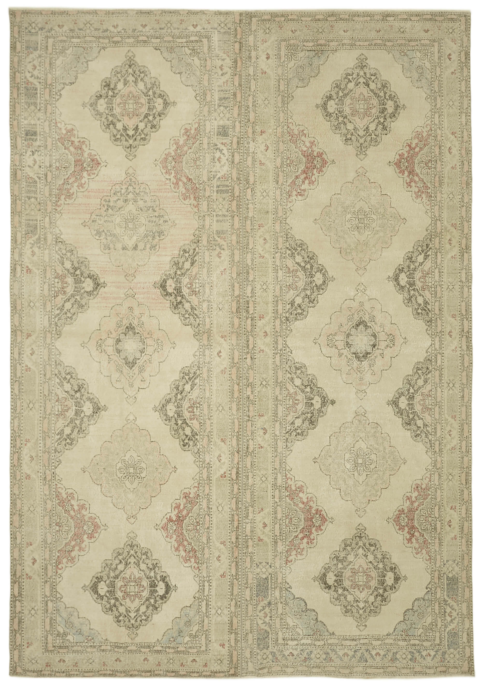 9 x 13 Beige Vintage Large Area Rug - 6888