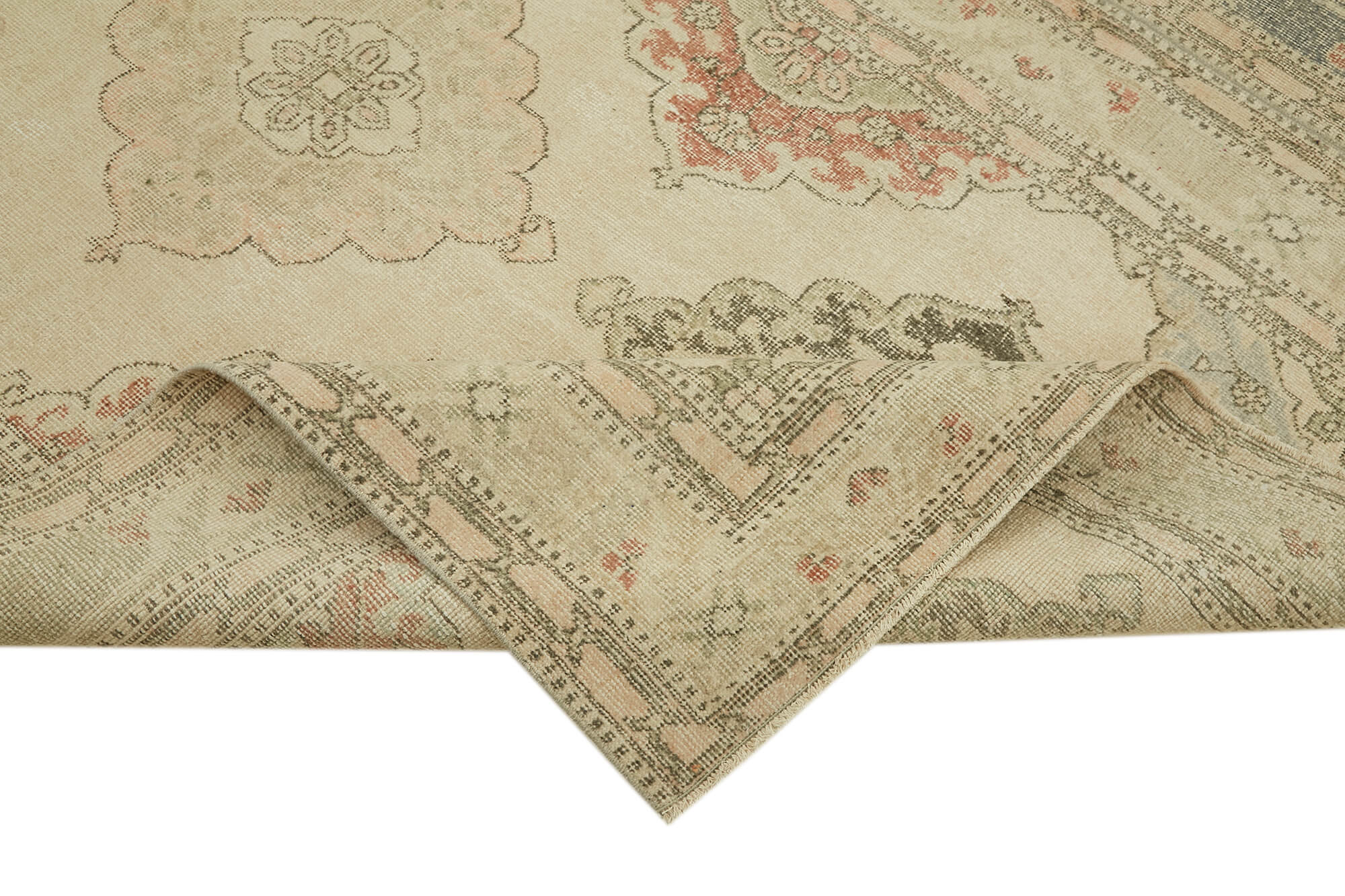 9 x 13 Beige Vintage Large Area Rug - 6888