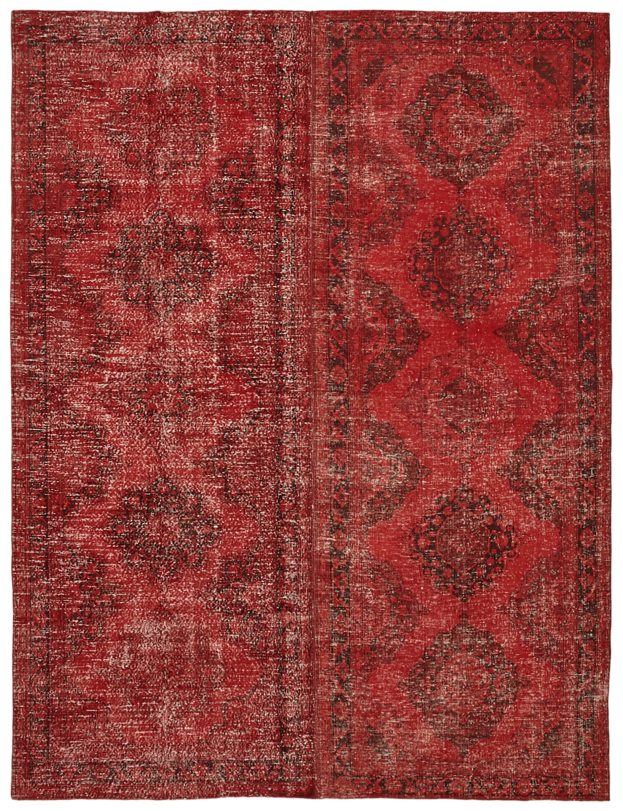 9 x 12 Red Overdyed Large Area Rug - 6889