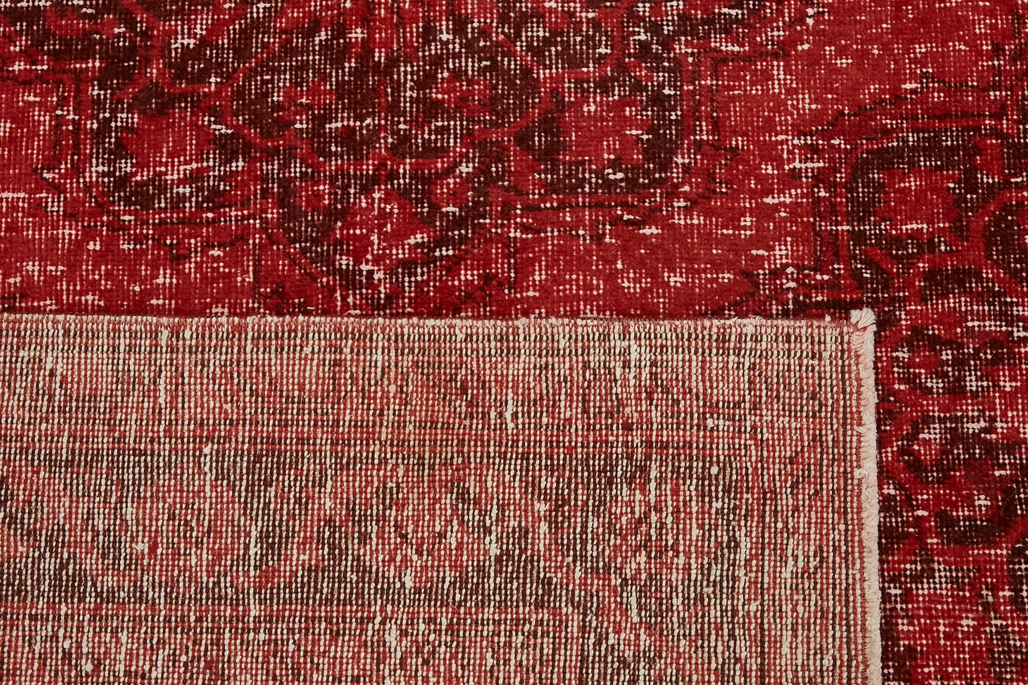 9 x 12 Red Overdyed Large Area Rug - 6889