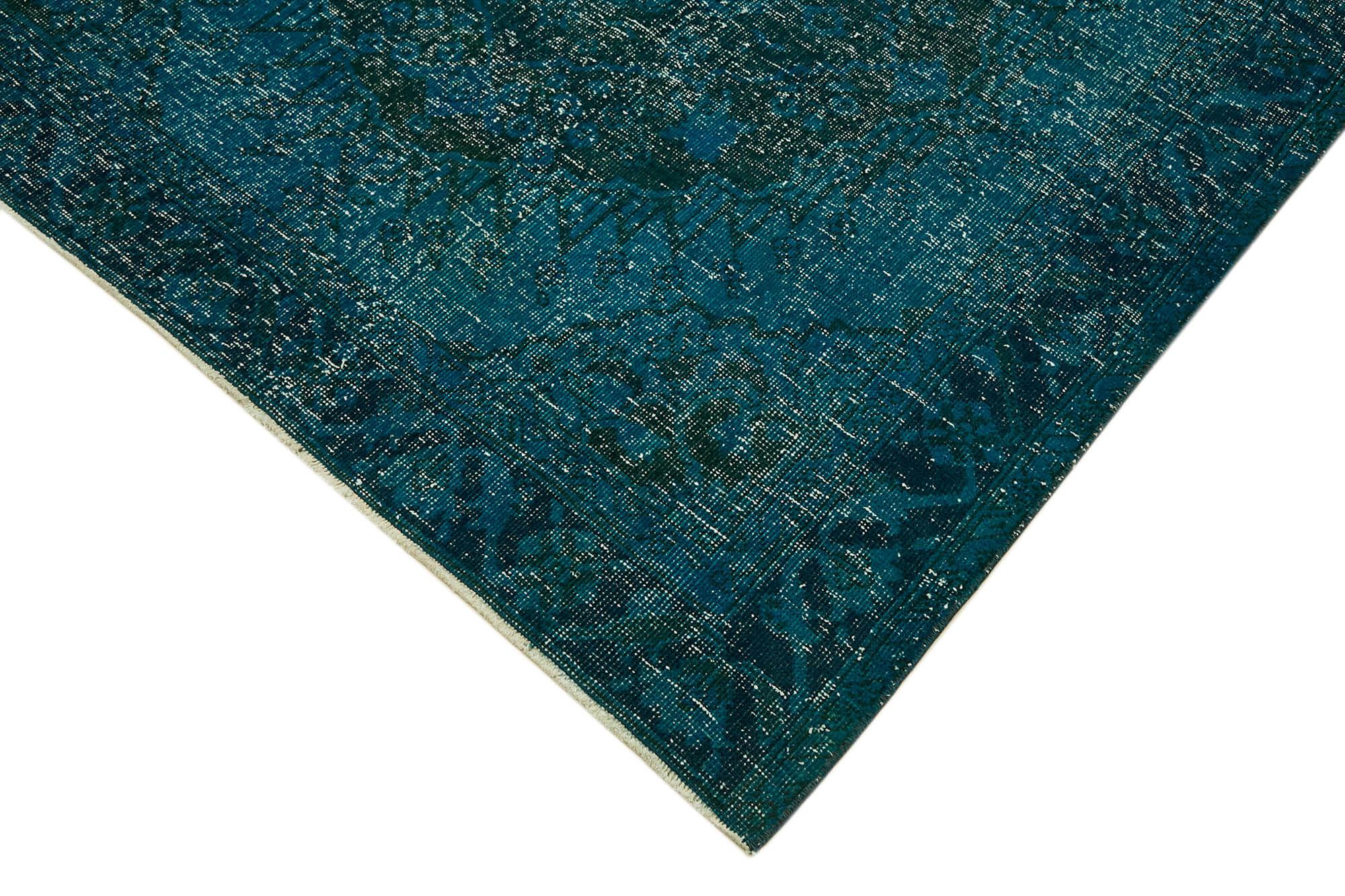 10 x 13 Turquoise Overdyed Large Area Rug - 6891