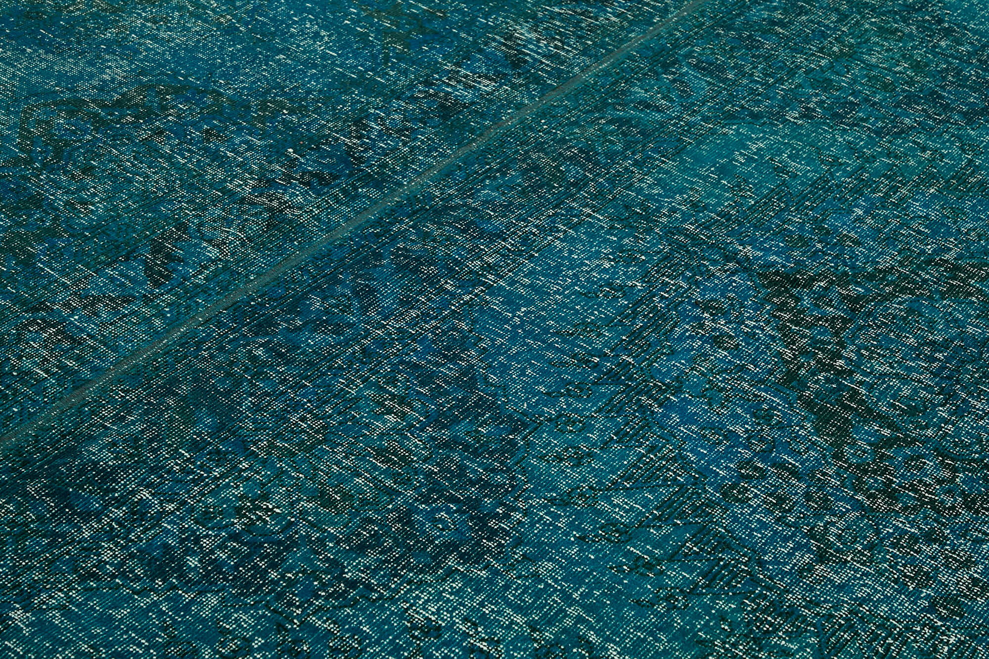 10 x 13 Turquoise Overdyed Large Area Rug - 6891