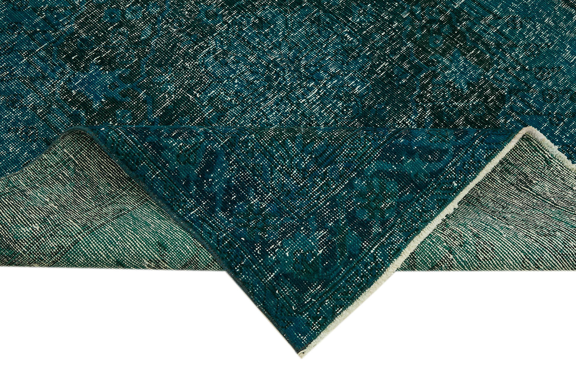 10 x 13 Turquoise Overdyed Large Area Rug - 6891