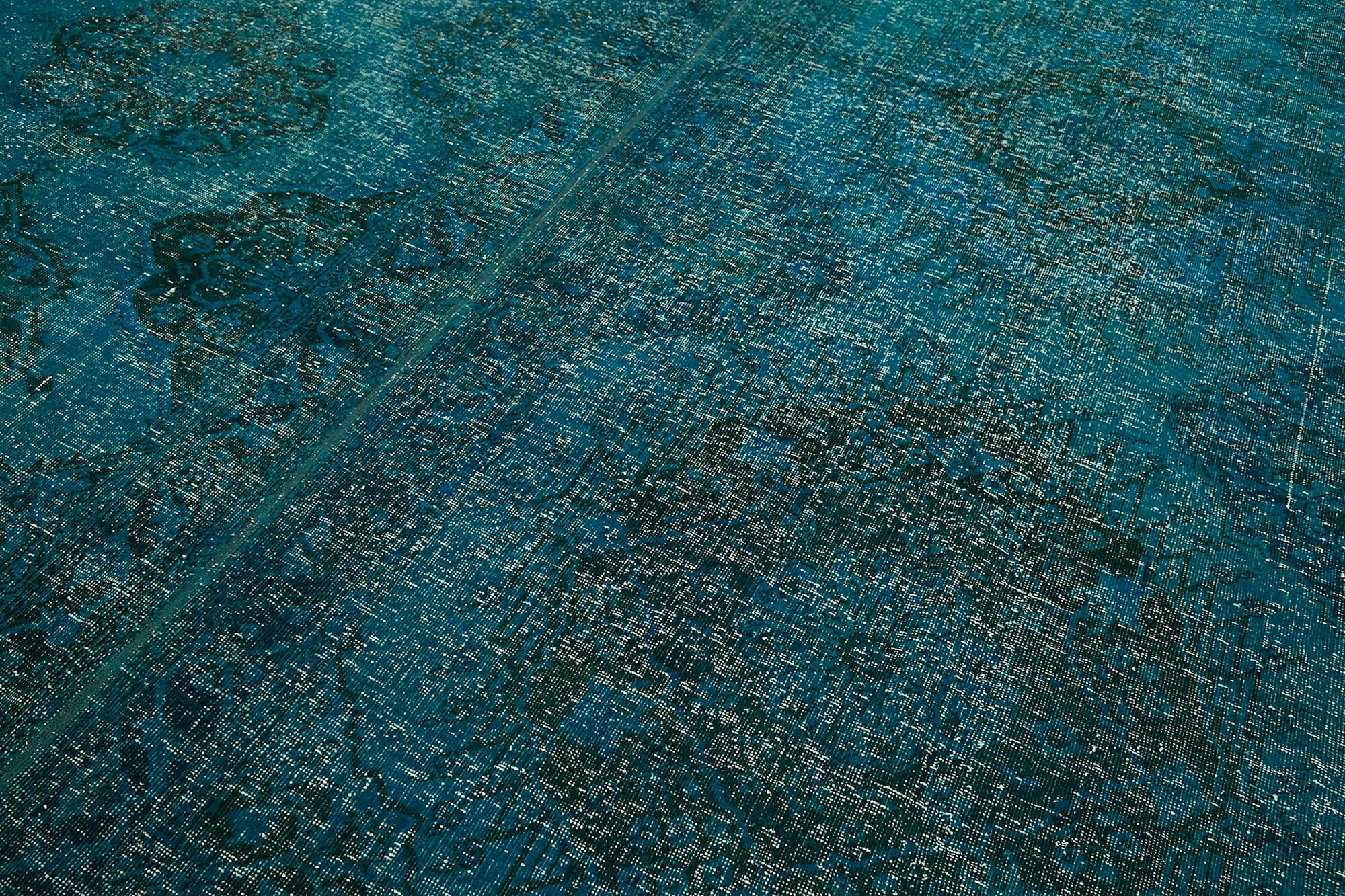 10 x 13 Turquoise Overdyed Large Area Rug - 6891