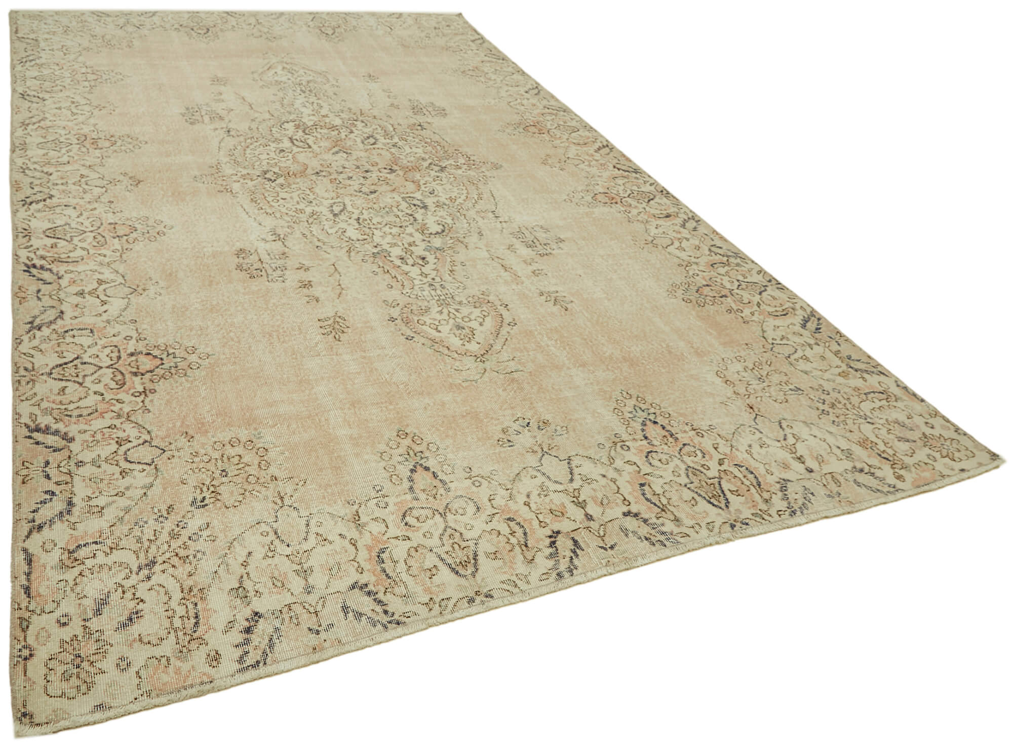 8 x 12 Beige Vintage Large Area Rug - 6893