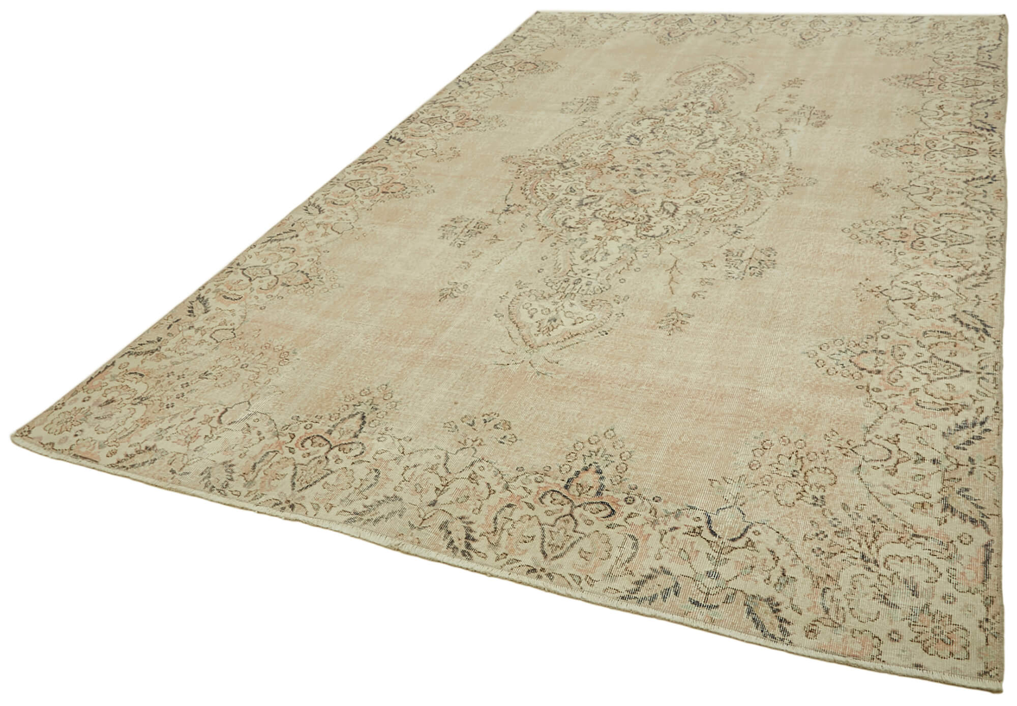 8 x 12 Beige Vintage Large Area Rug - 6893