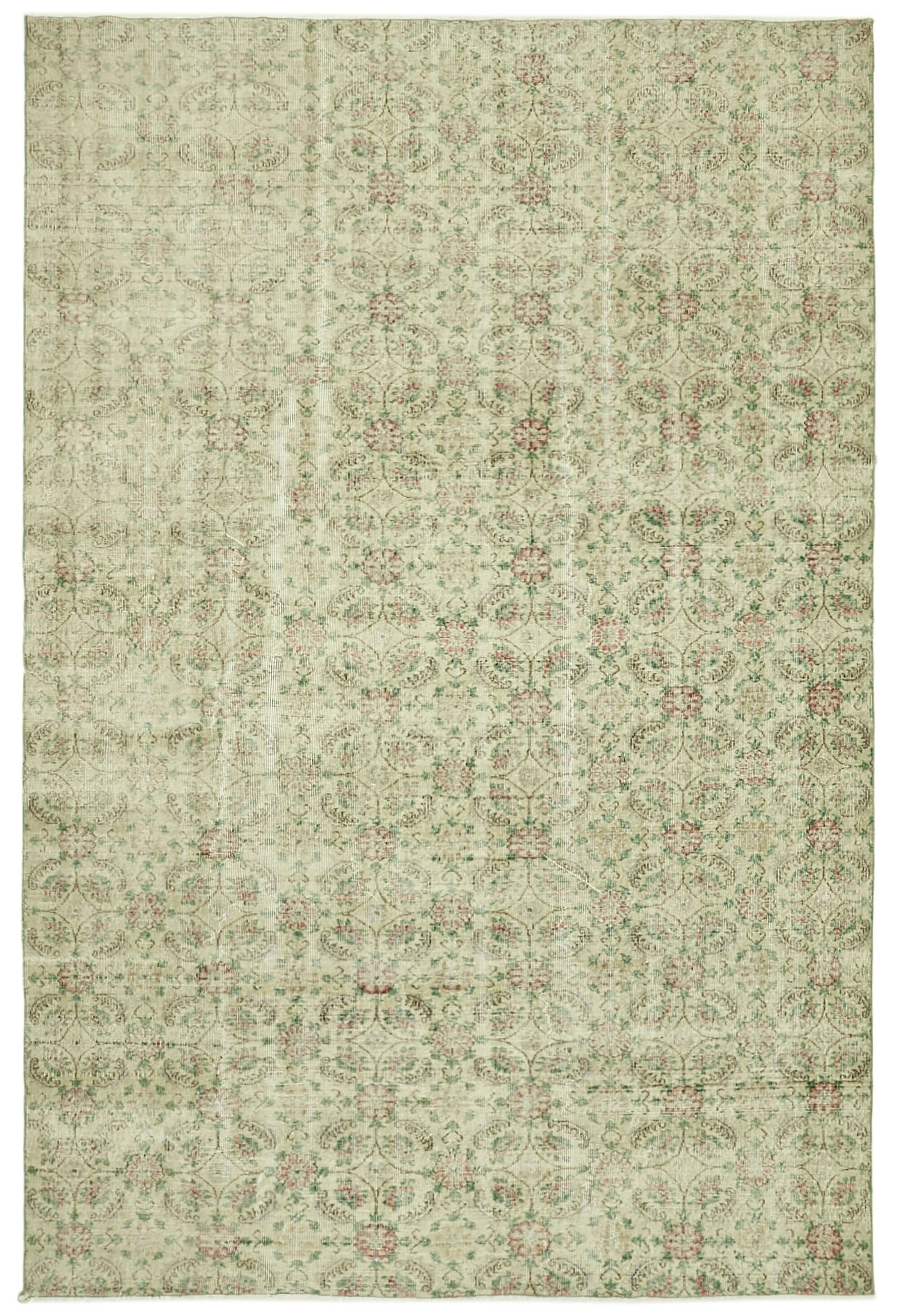 8 x 12 Beige Vintage Large Area Rug - 6894