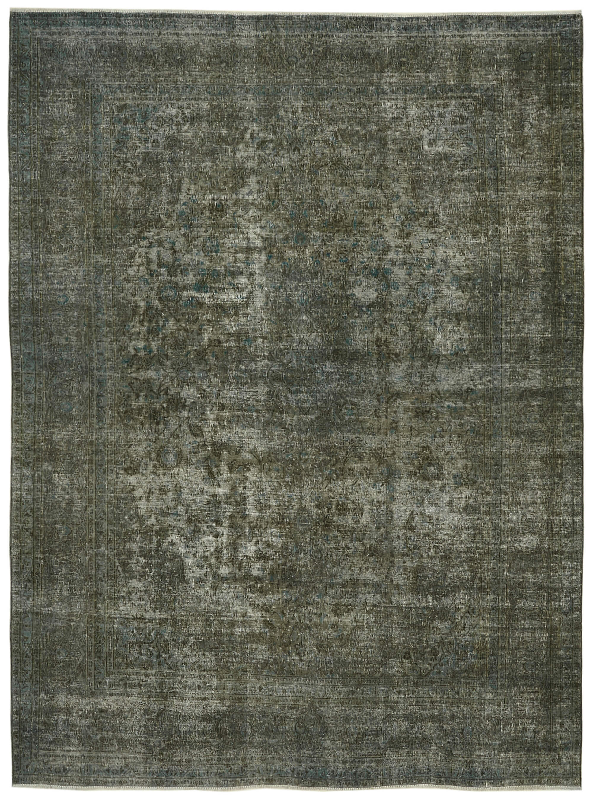 10 x 13 Grey Overdyed Large Area Rug - 6895