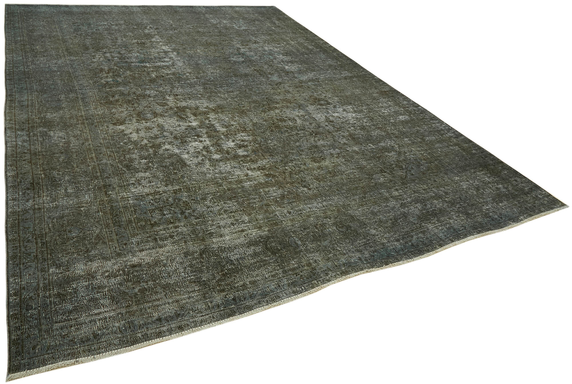 10 x 13 Grey Overdyed Large Area Rug - 6895