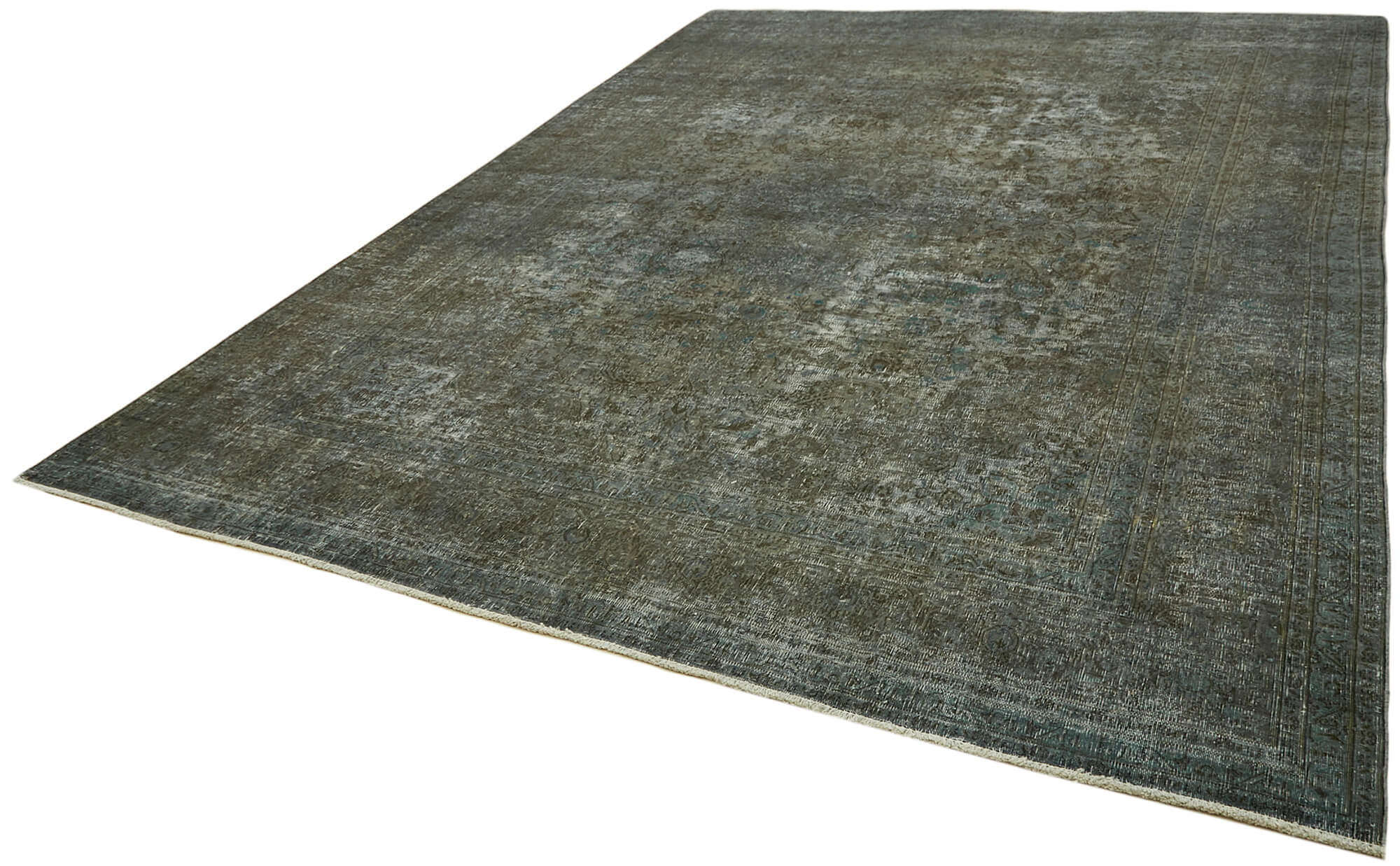 10 x 13 Grey Overdyed Large Area Rug - 6895