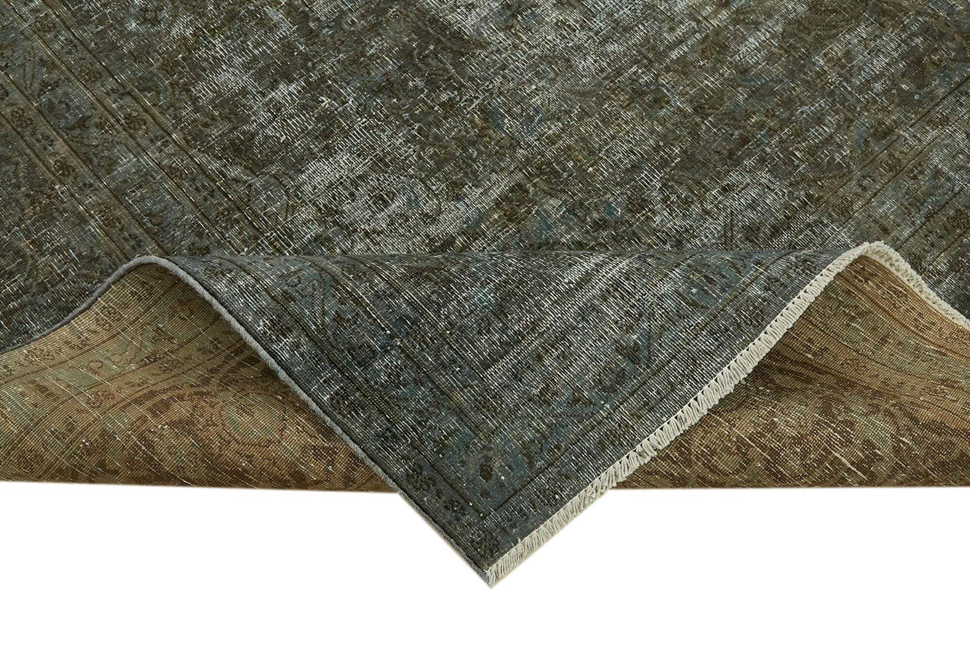 10 x 13 Grey Overdyed Large Area Rug - 6895