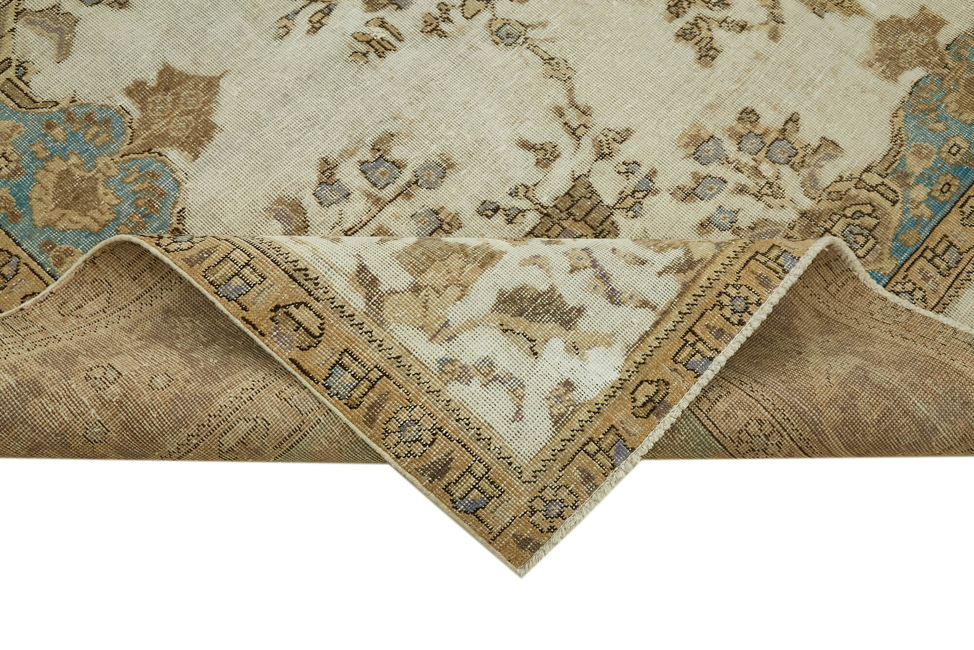 10 x 12 Beige Vintage Large Area Rug - 6896