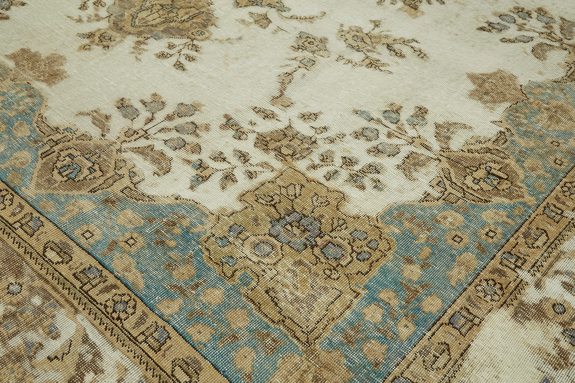 10 x 12 Beige Vintage Large Area Rug - 6896