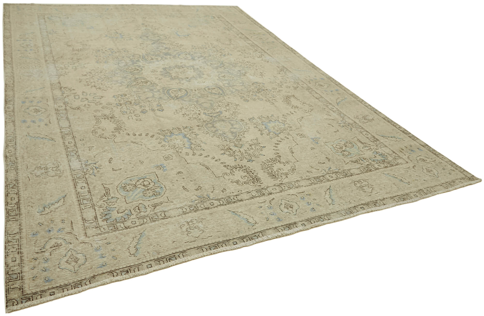 10 x 13 Beige Vintage Large Area Rug - 6897