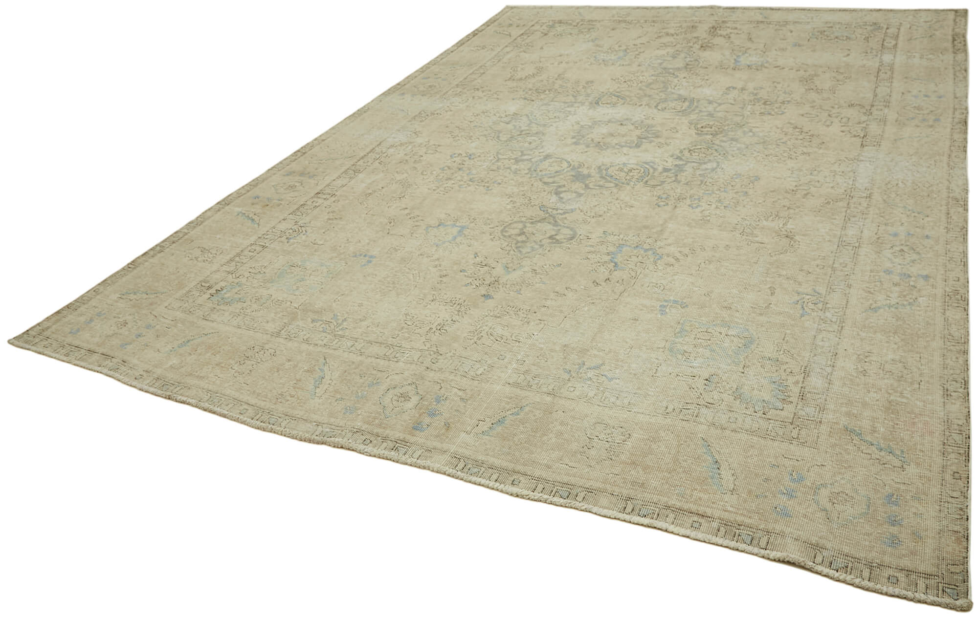 10 x 13 Beige Vintage Large Area Rug - 6897