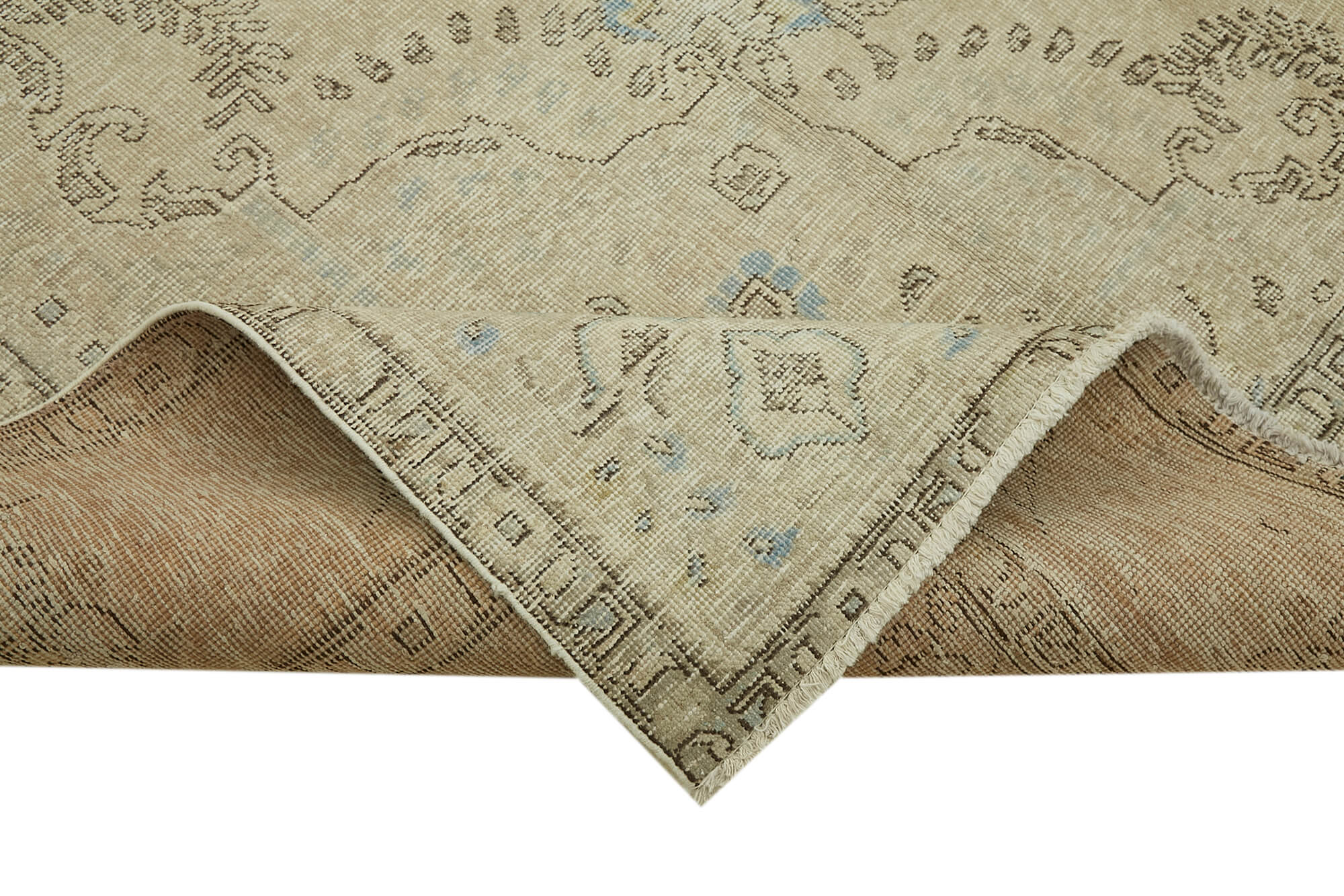 10 x 13 Beige Vintage Large Area Rug - 6897