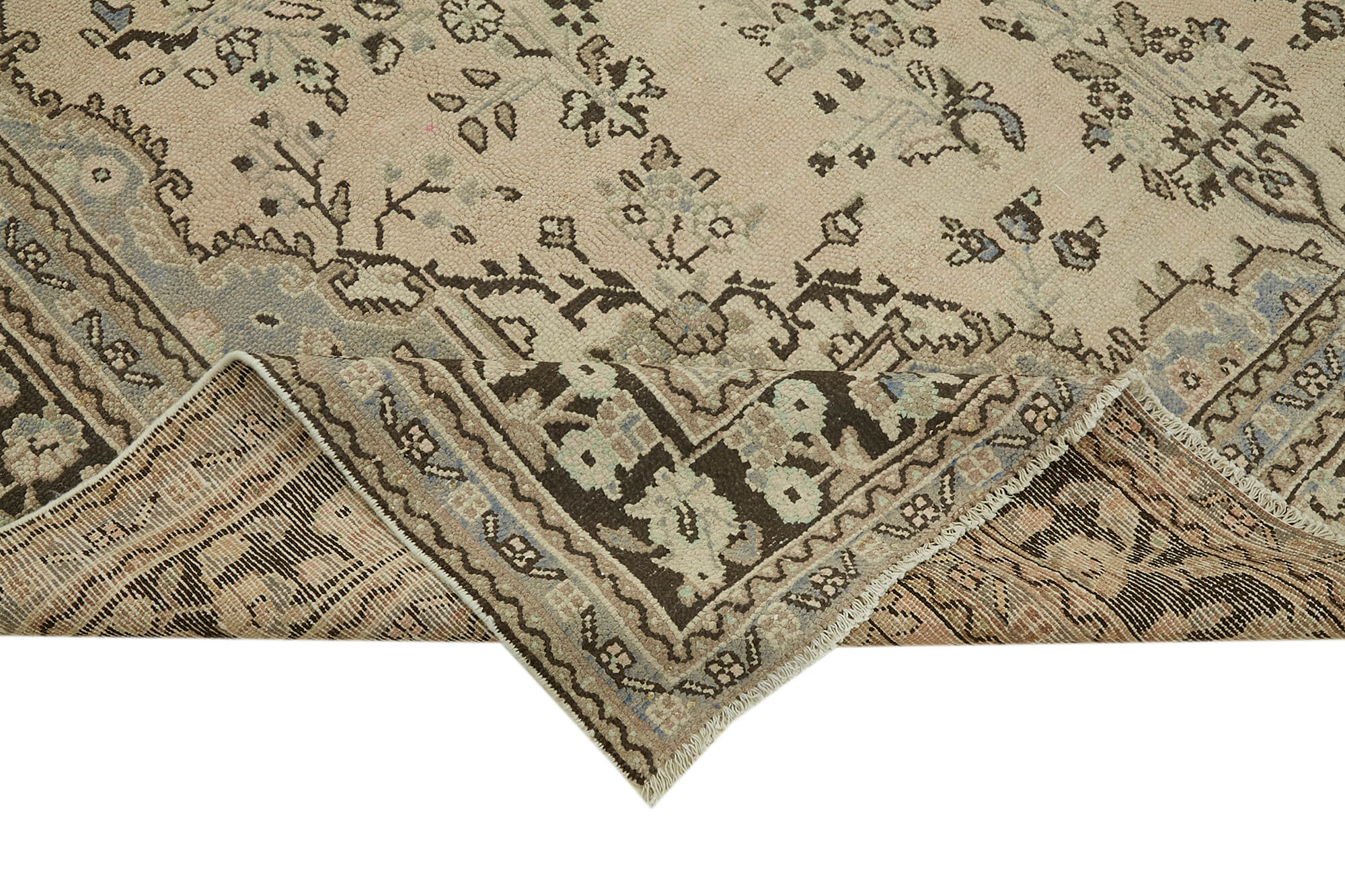 8 x 11 Beige Vintage Large Area Rug - 6898