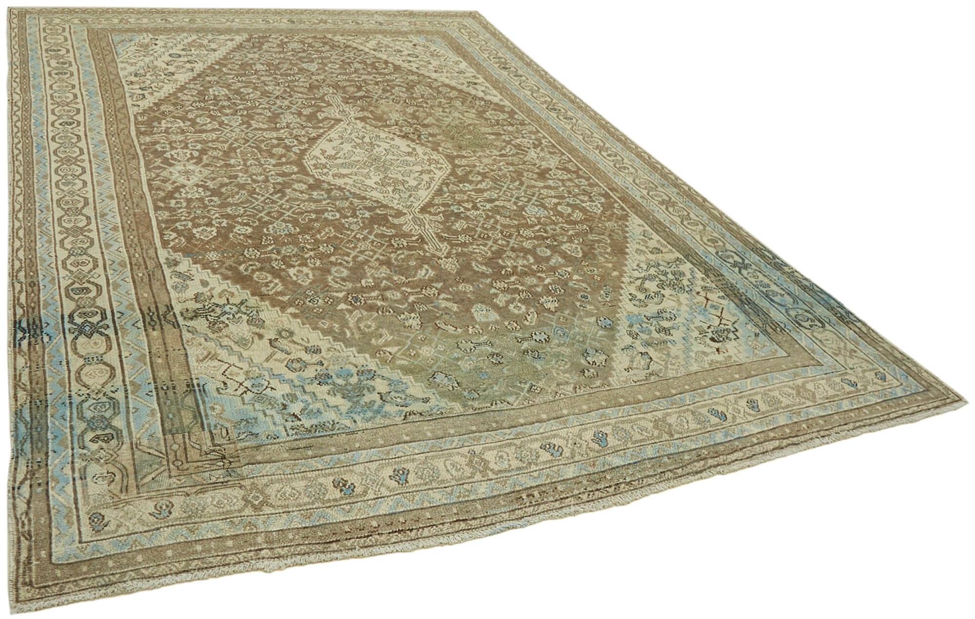 8 x 12 Beige Vintage Large Area Rug - 6901