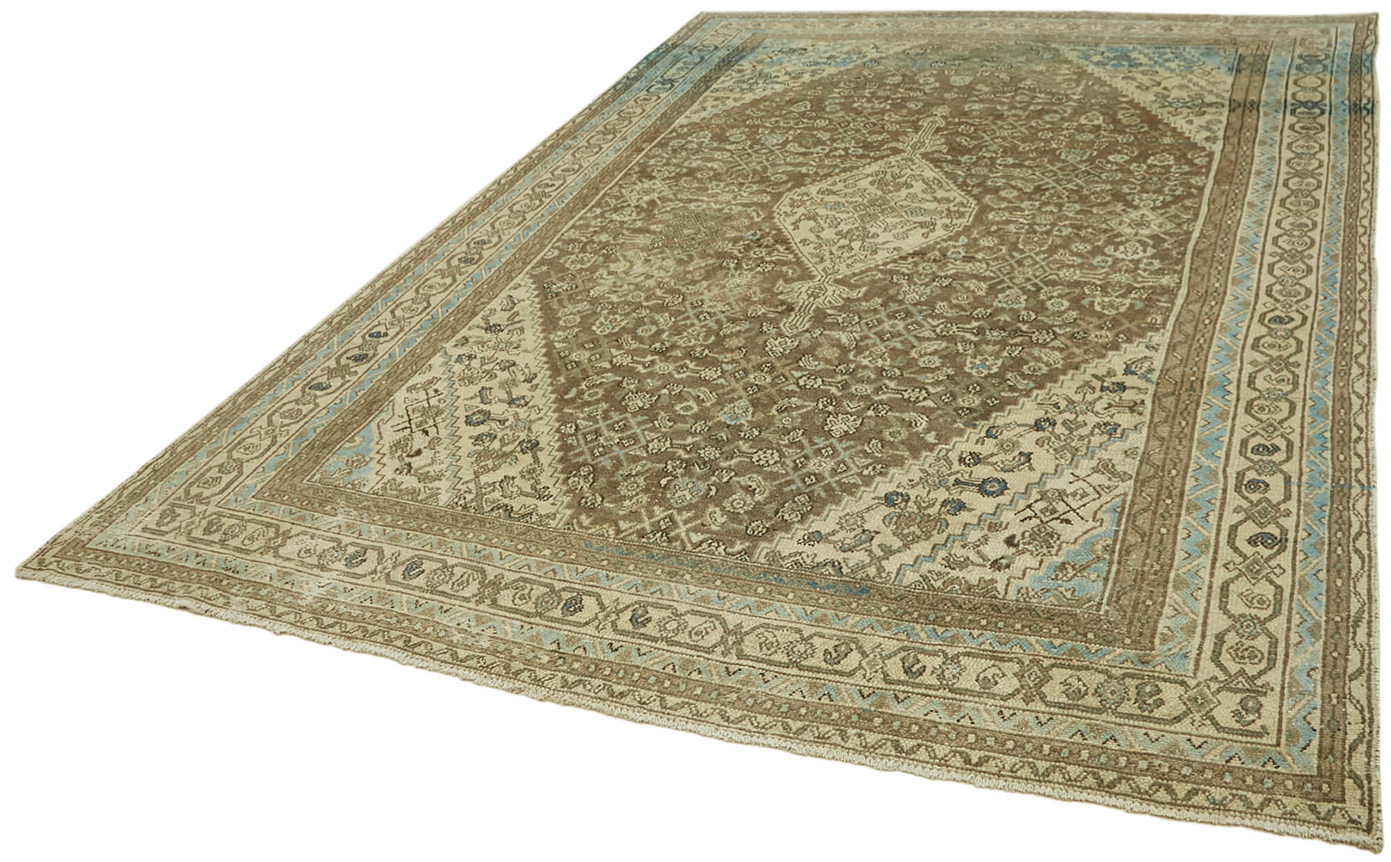 8 x 12 Beige Vintage Large Area Rug - 6901