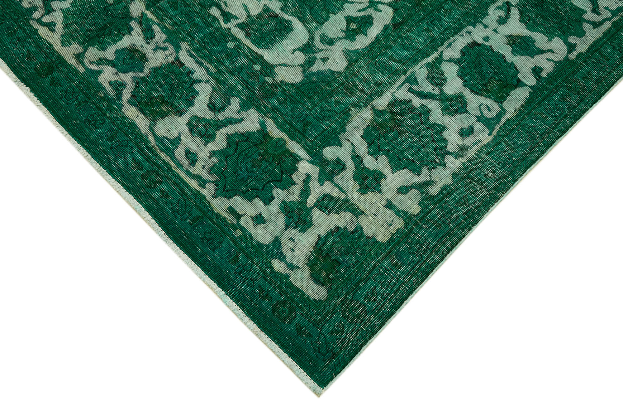 10 x 13 Green Overdyed Large Area Rug - 6902