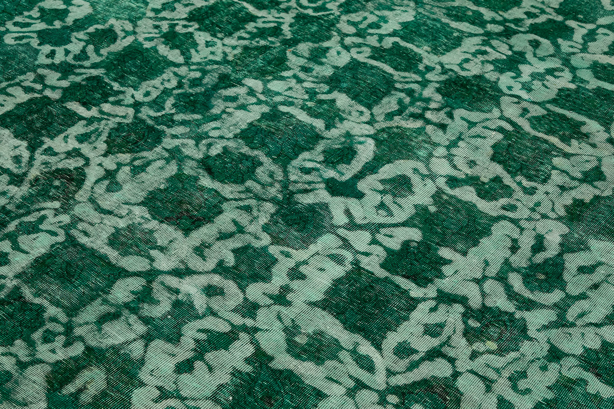 10 x 13 Green Overdyed Large Area Rug - 6902