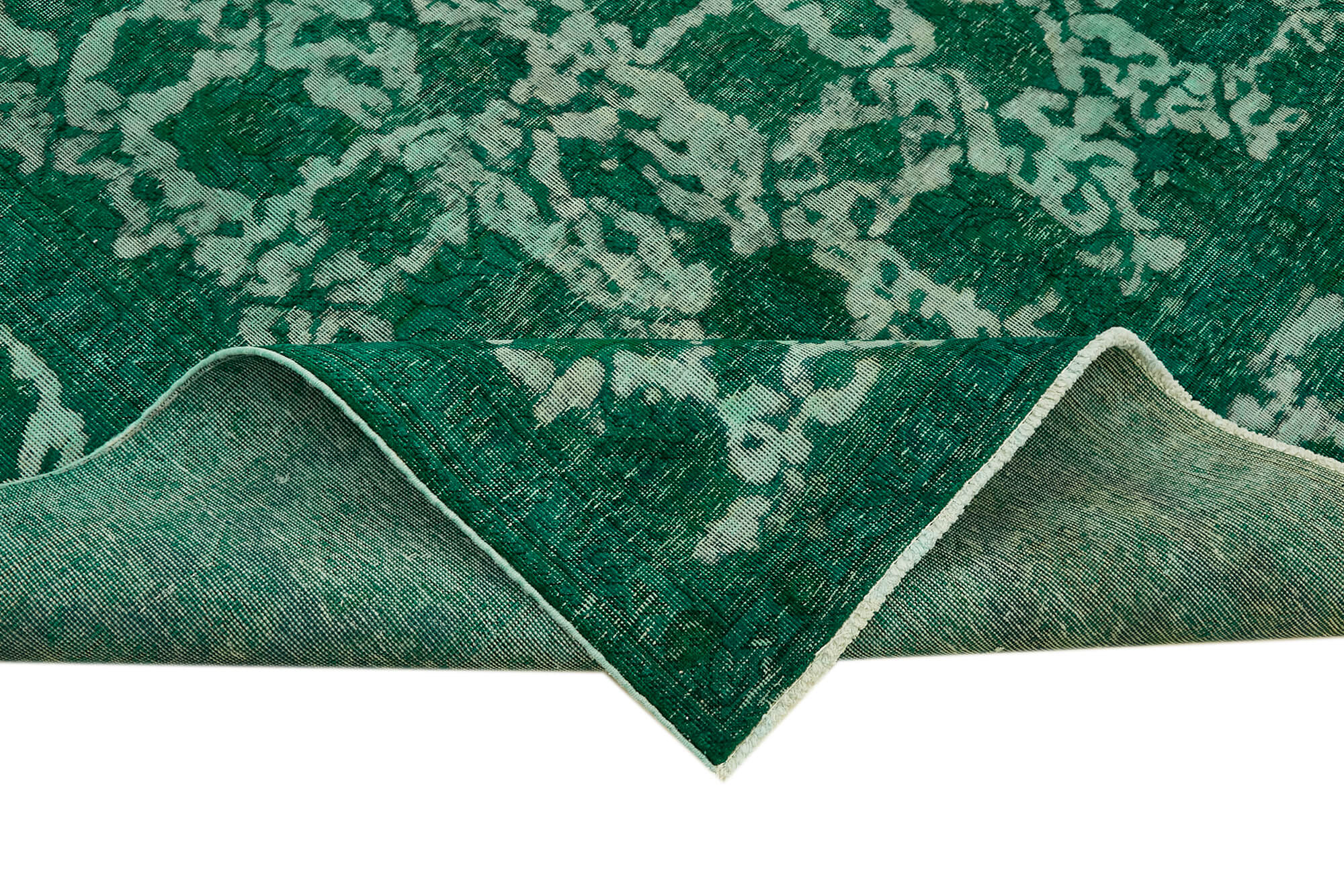 10 x 13 Green Overdyed Large Area Rug - 6902