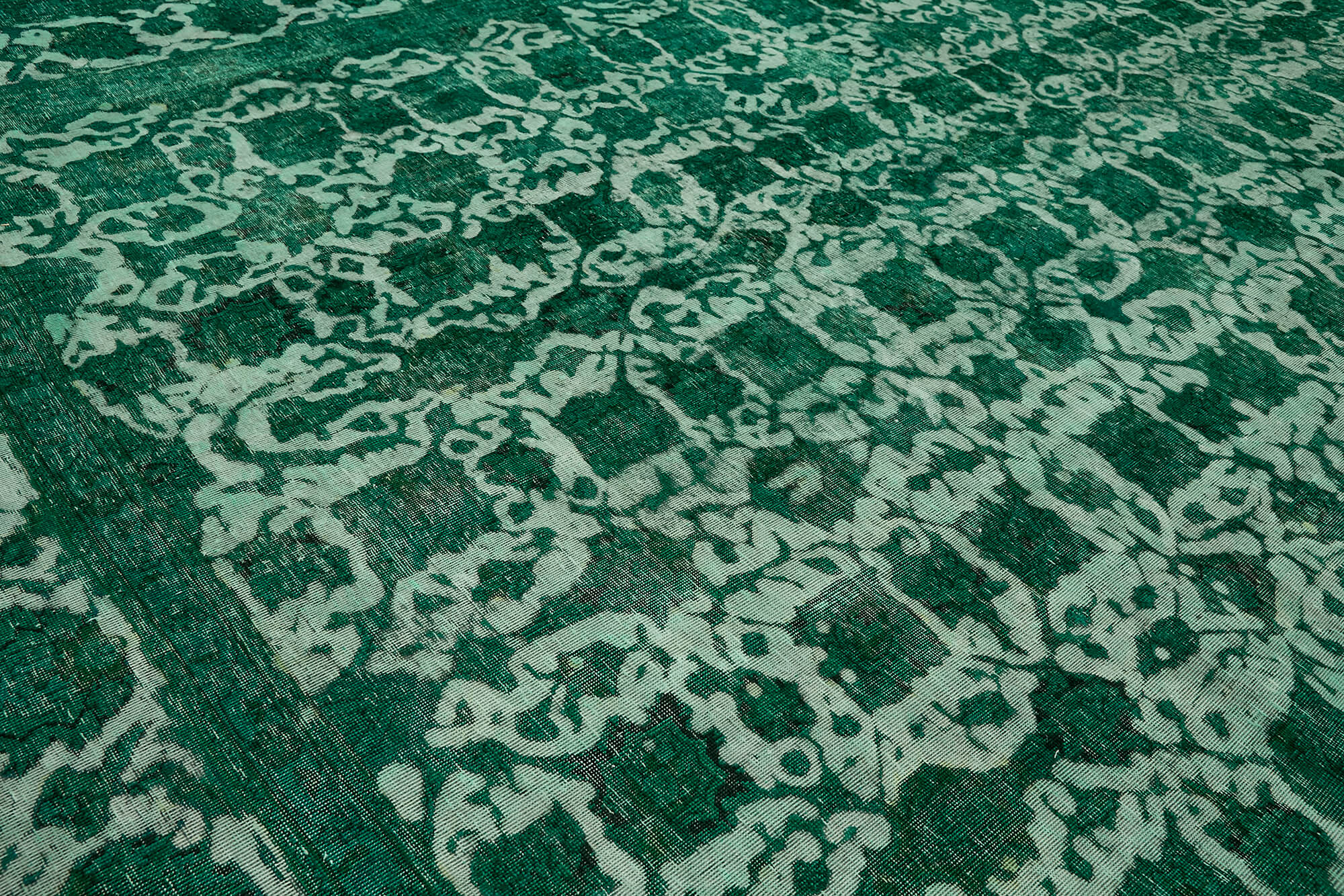 10 x 13 Green Overdyed Large Area Rug - 6902