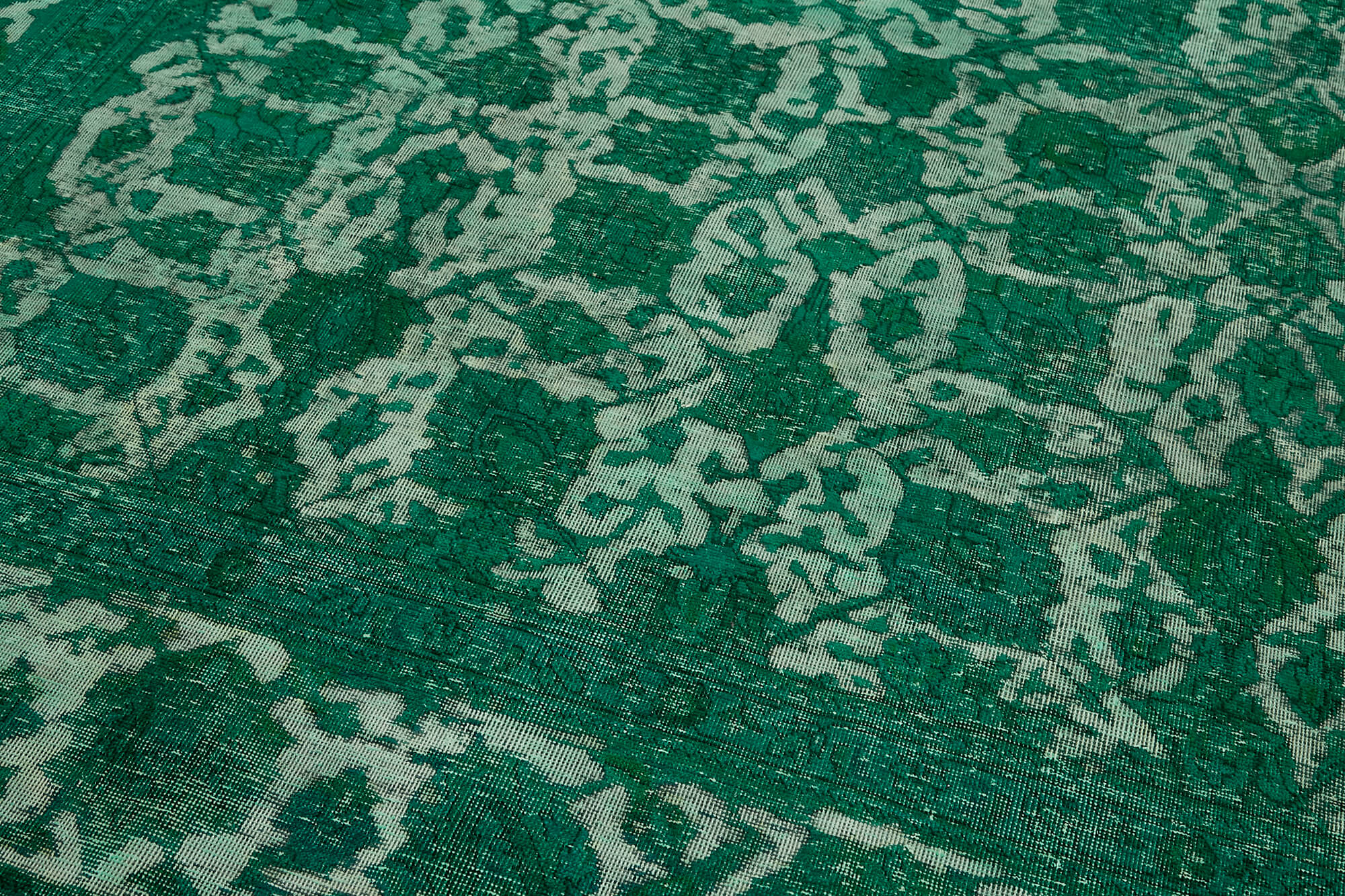 10 x 13 Green Overdyed Large Area Rug - 6902