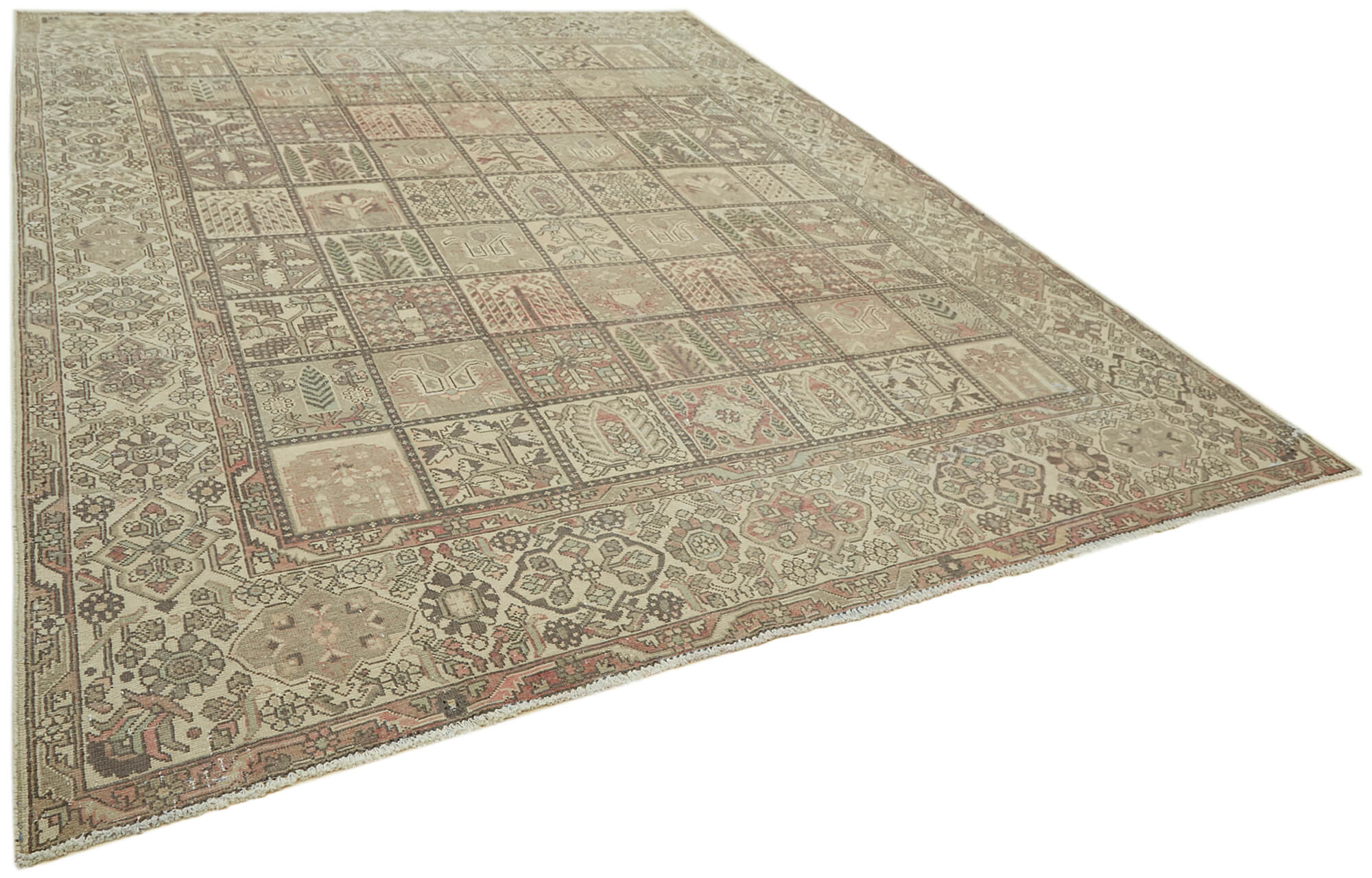 10 x 12 Beige Vintage Large Area Rug - 6904