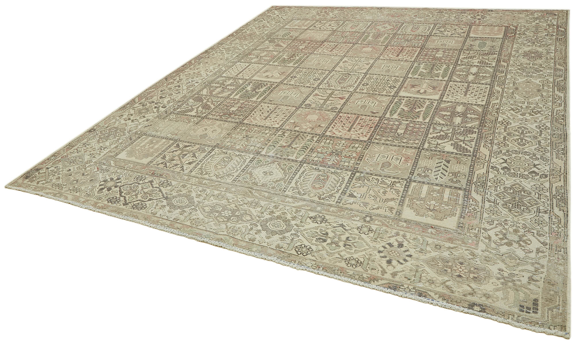 10 x 12 Beige Vintage Large Area Rug - 6904