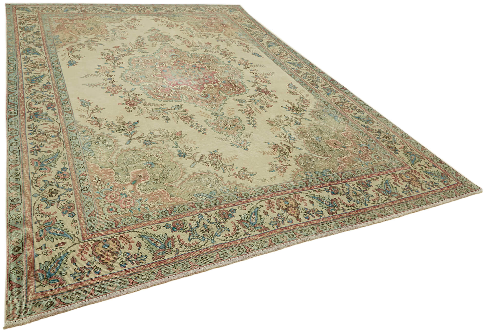 9 x 12 Beige Vintage Large Area Rug - 6905