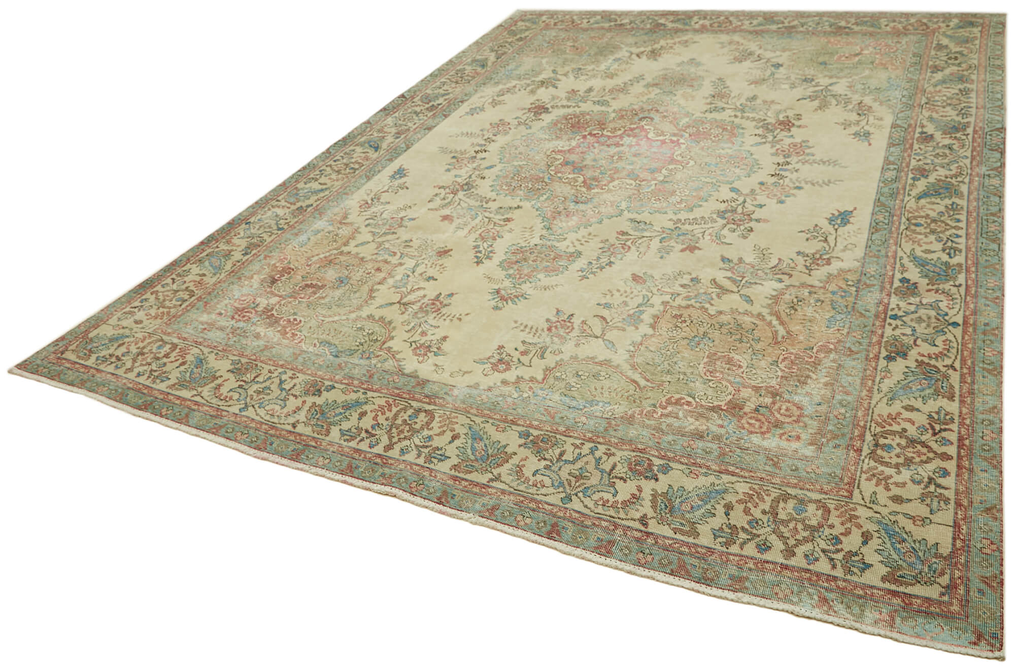 9 x 12 Beige Vintage Large Area Rug - 6905