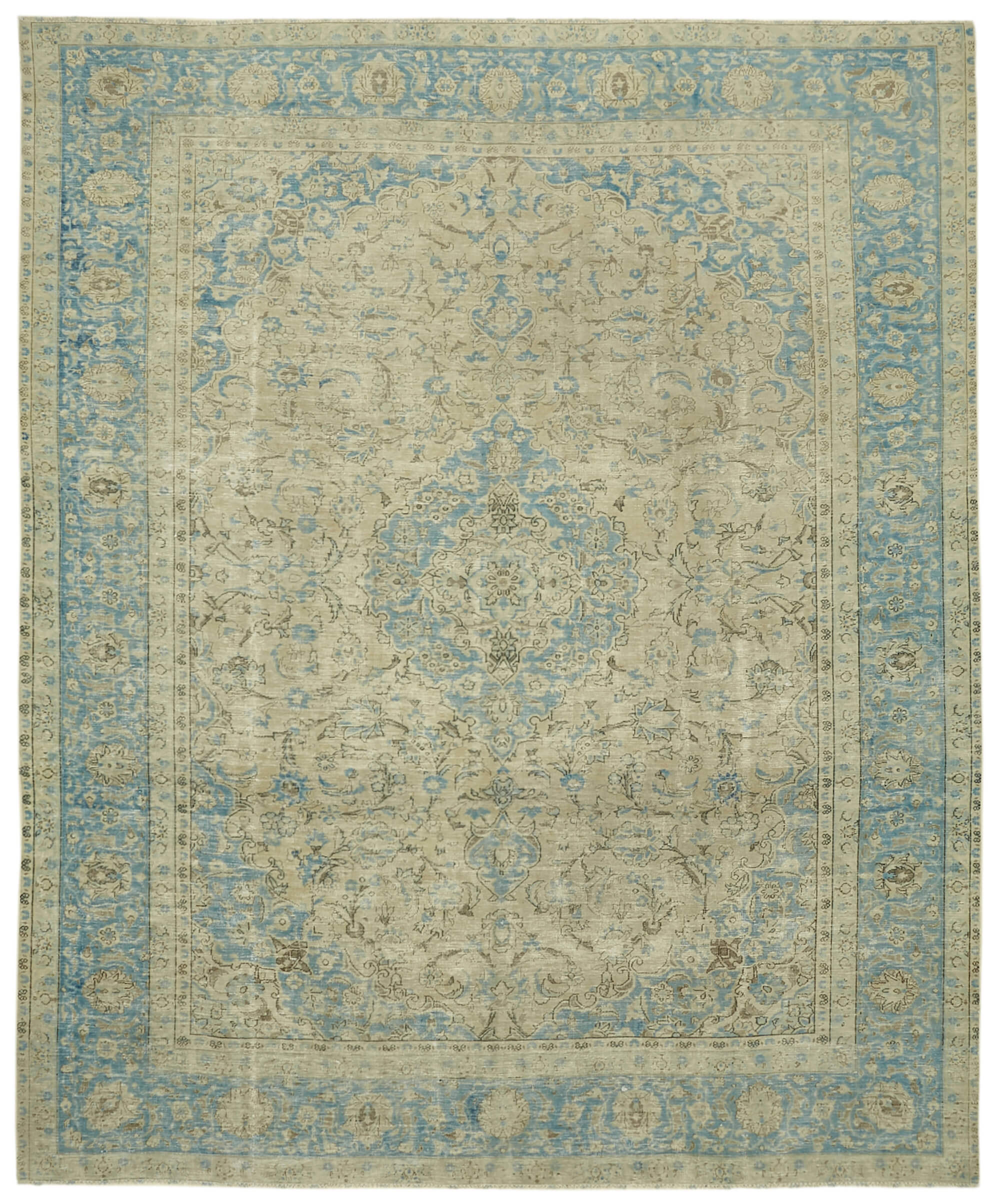 10 x 13 Beige Vintage Large Area Rug - 6906