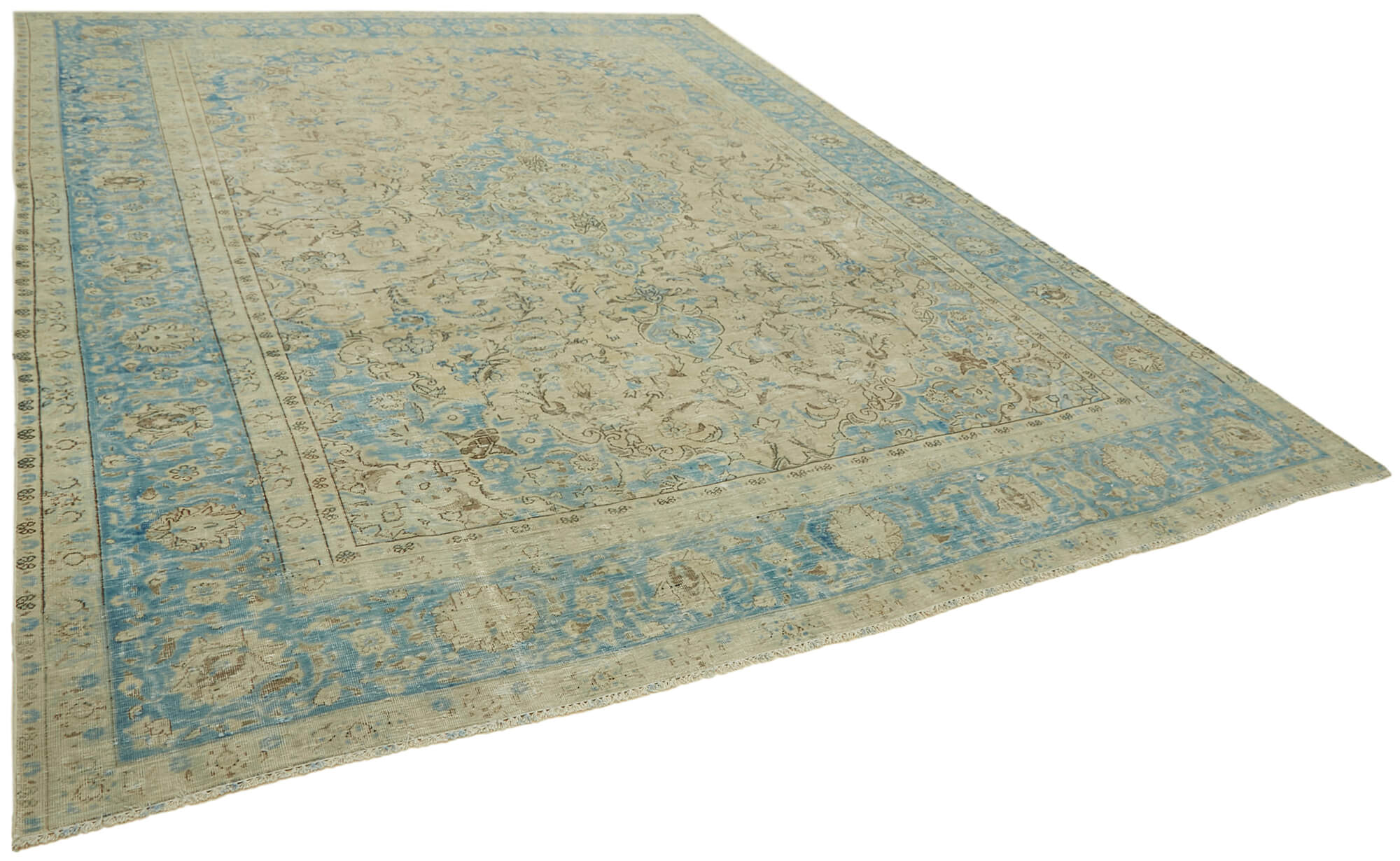 10 x 13 Beige Vintage Large Area Rug - 6906