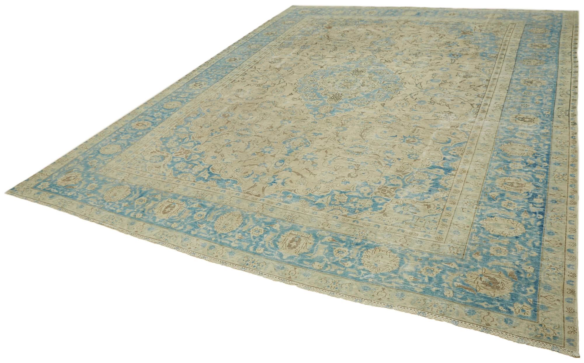 10 x 13 Beige Vintage Large Area Rug - 6906