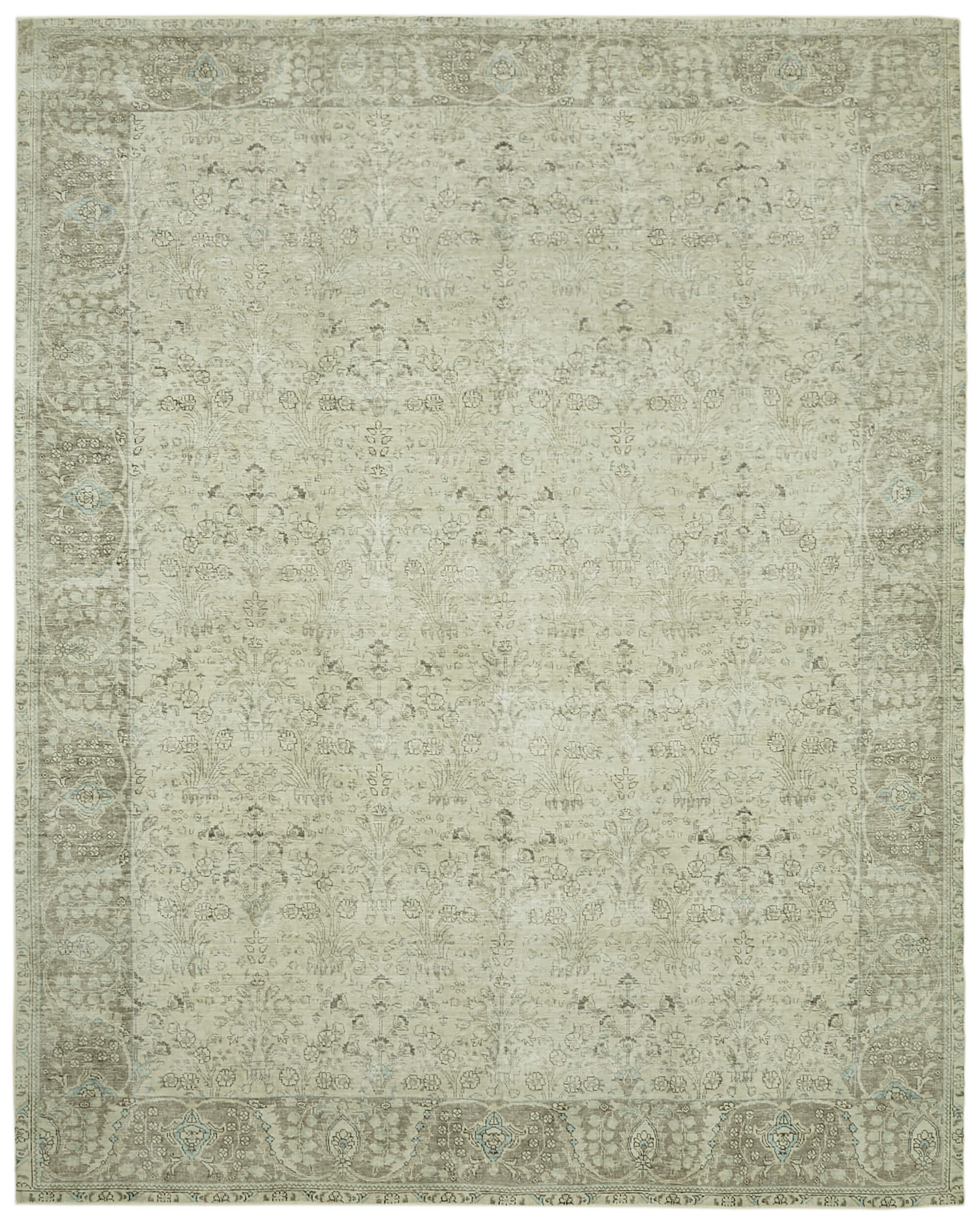 9 x 12 Beige Vintage Large Area Rug - 6907