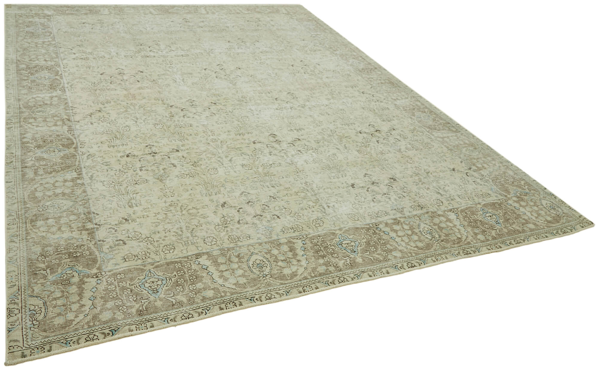 9 x 12 Beige Vintage Large Area Rug - 6907