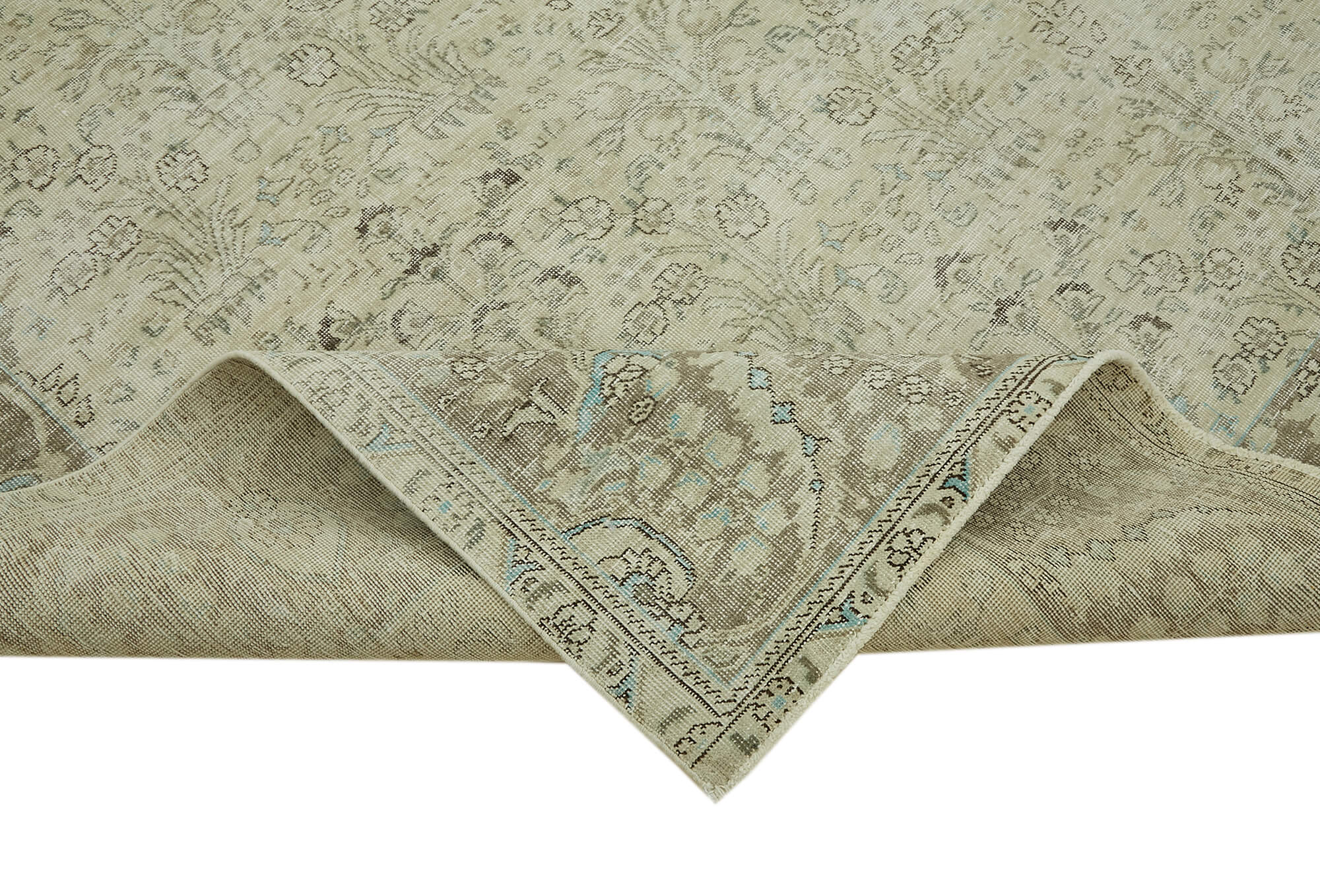 9 x 12 Beige Vintage Large Area Rug - 6907