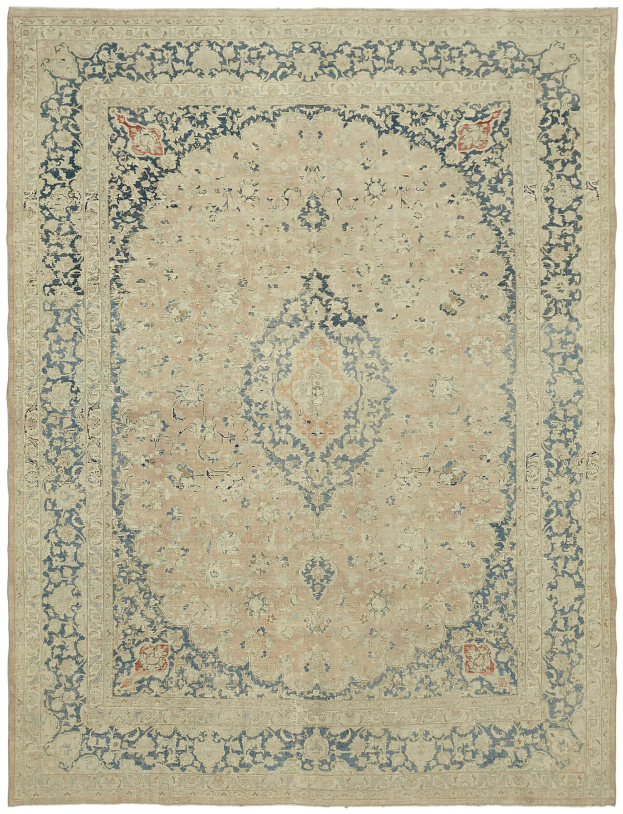 10 x 13 Beige Vintage Large Area Rug - 6909