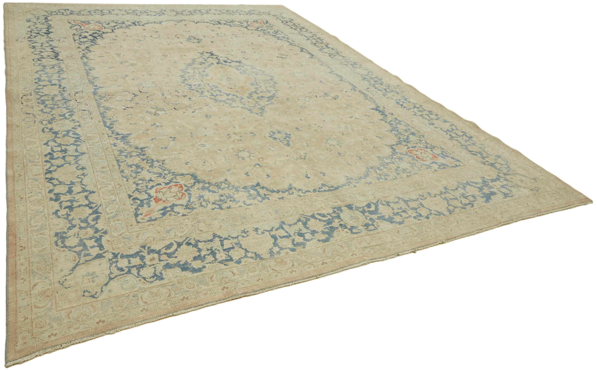 10 x 13 Beige Vintage Large Area Rug - 6909