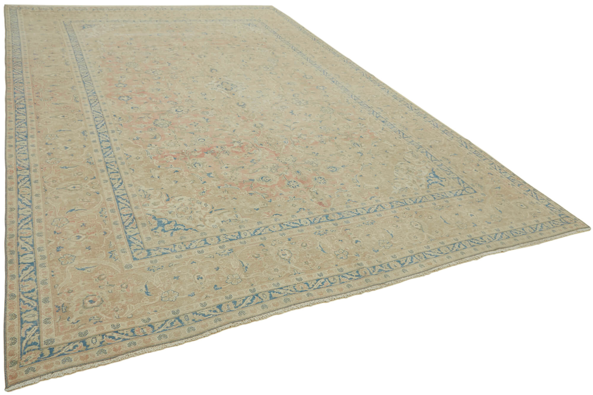 9 x 13 Beige Vintage Large Area Rug - 6910