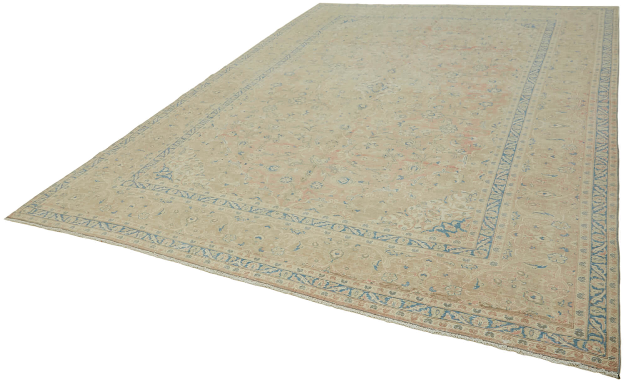 9 x 13 Beige Vintage Large Area Rug - 6910