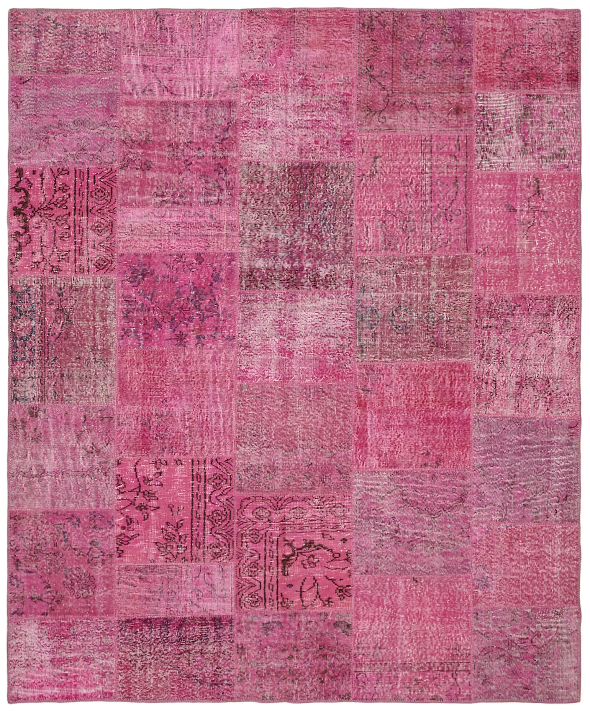 8 x 10 Pink Patchwork Rug - 6916