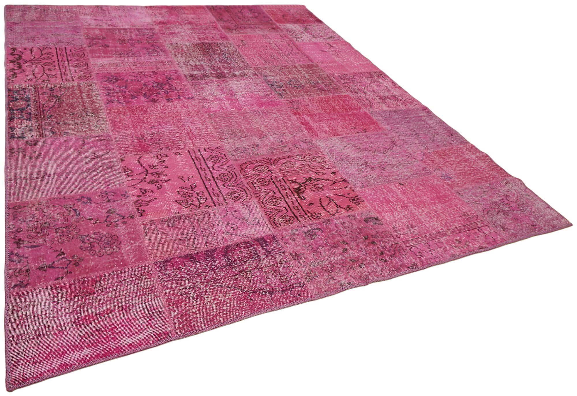 8 x 10 Pink Patchwork Rug - 6916