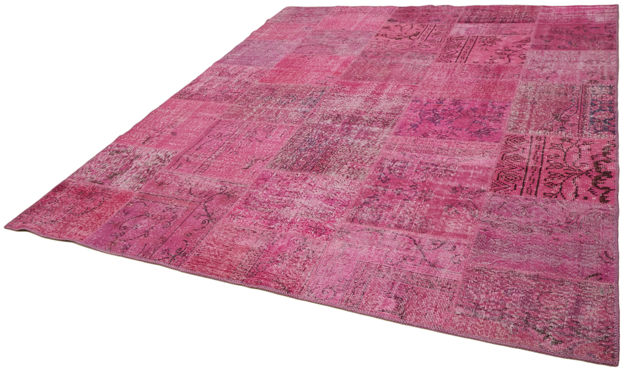 8 x 10 Pink Patchwork Rug - 6916